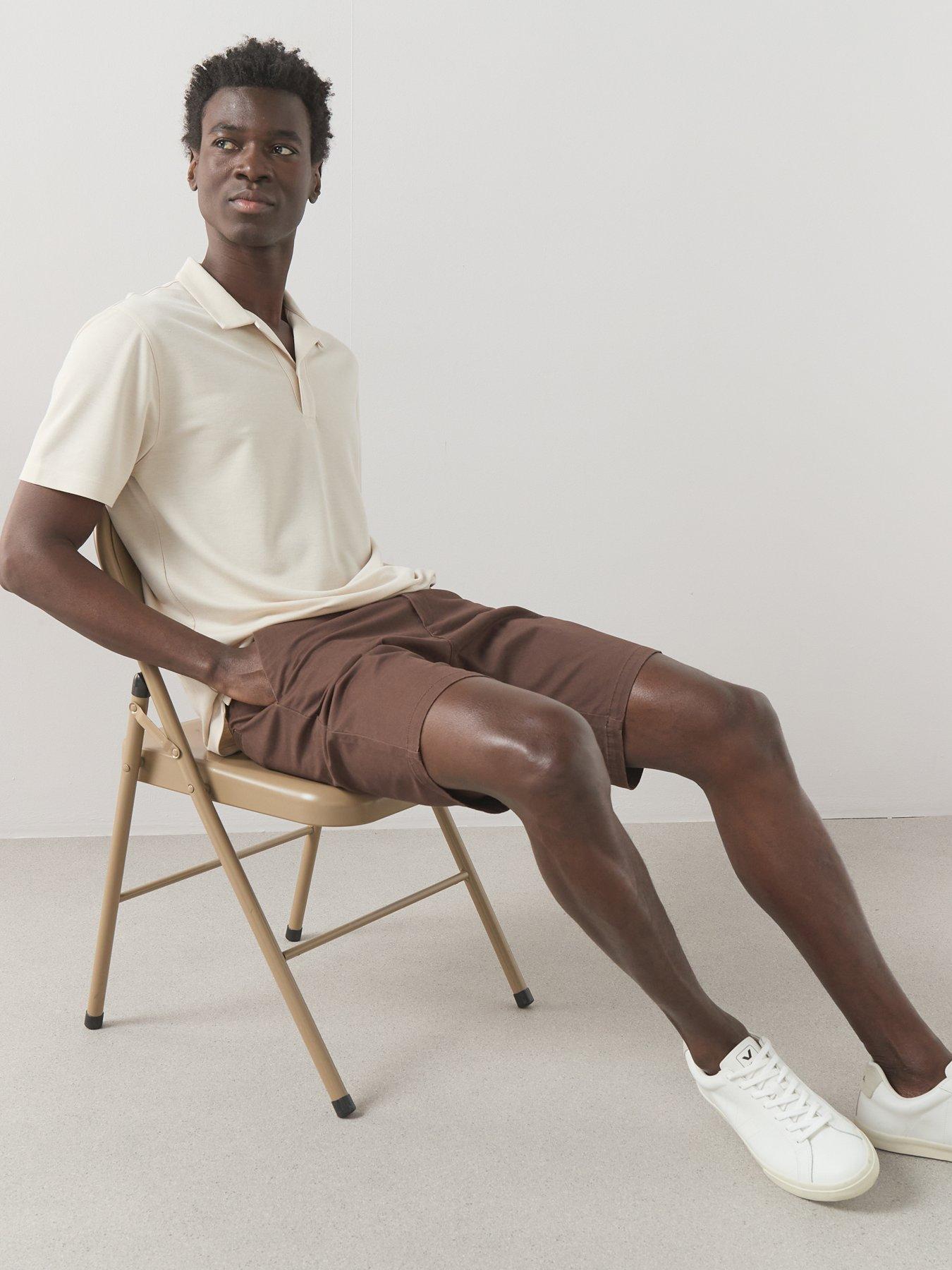 Image 4 of 7 of The Very Collection Cotton Rich Slim Fit Chino Short With Stretch - Brown