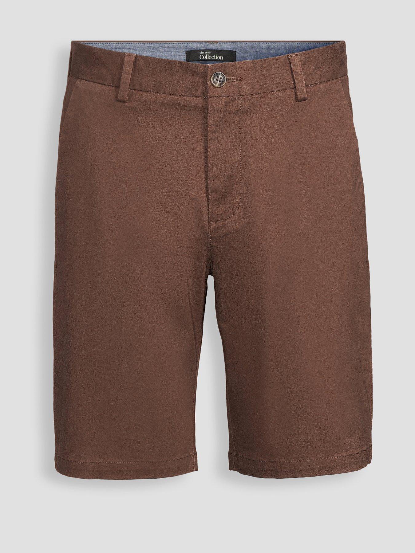 Image 7 of 7 of The Very Collection Cotton Rich Slim Fit Chino Short With Stretch - Brown