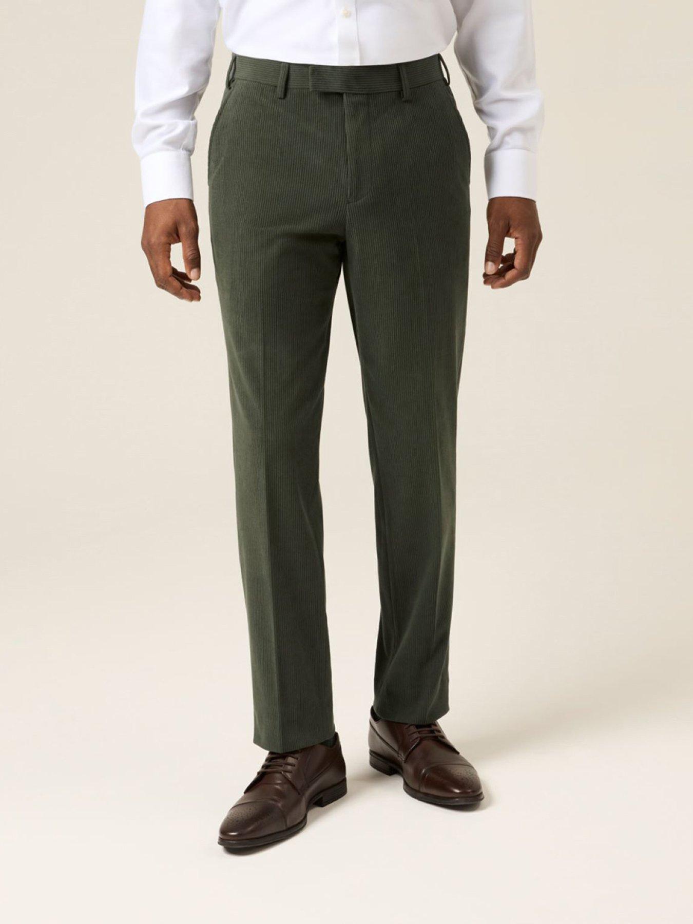 Skopes Tailored Fit Dorsey Corduroy Suit Trousers Corduroy - Dark Green