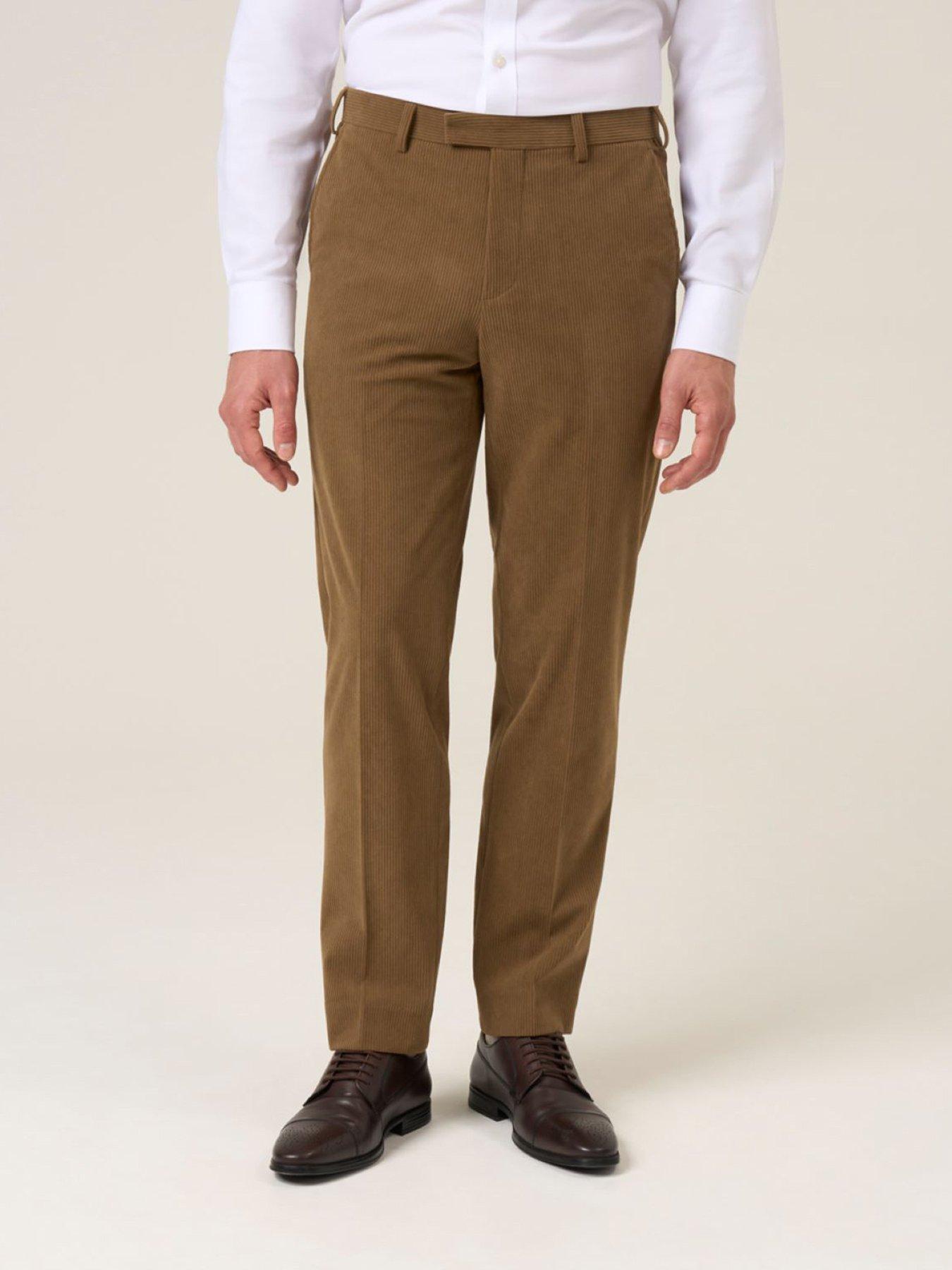 Skopes Tailored Fit Dorsey Corduroy Suit Trousers - Brown