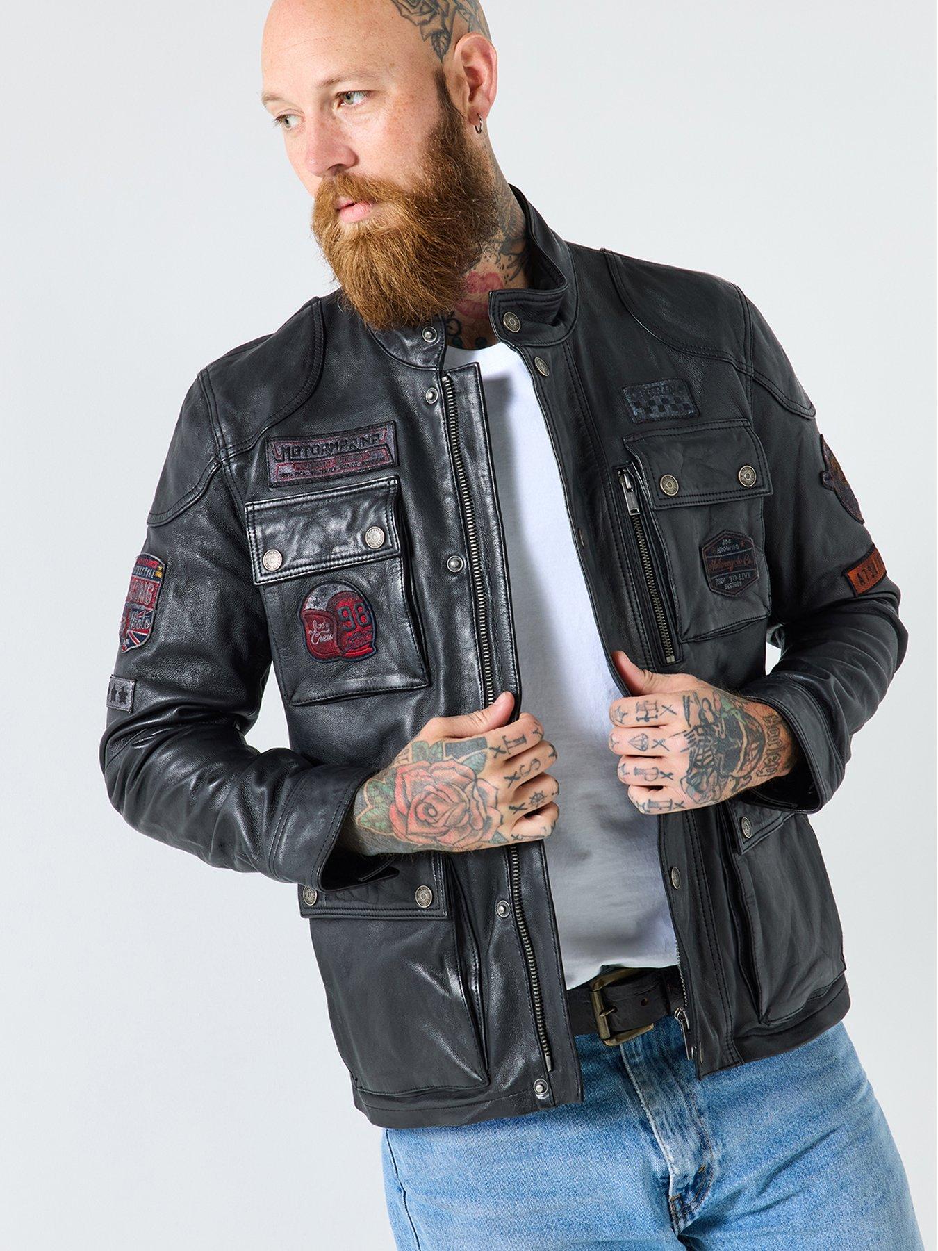 undefined Joe Browns Vintage Badge Leather Jacket