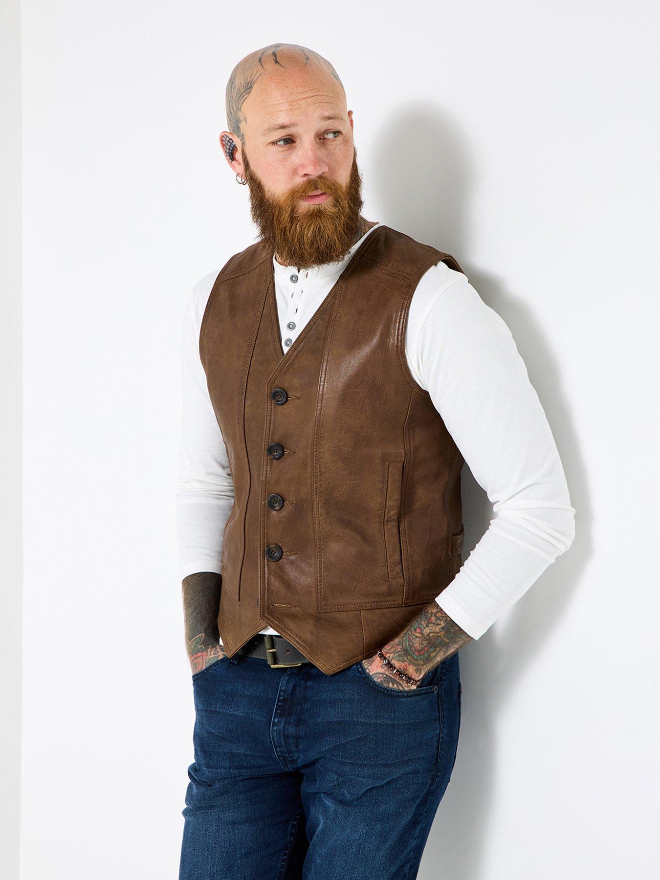 undefined Joe Browns Button-Up Leather Waistcoat