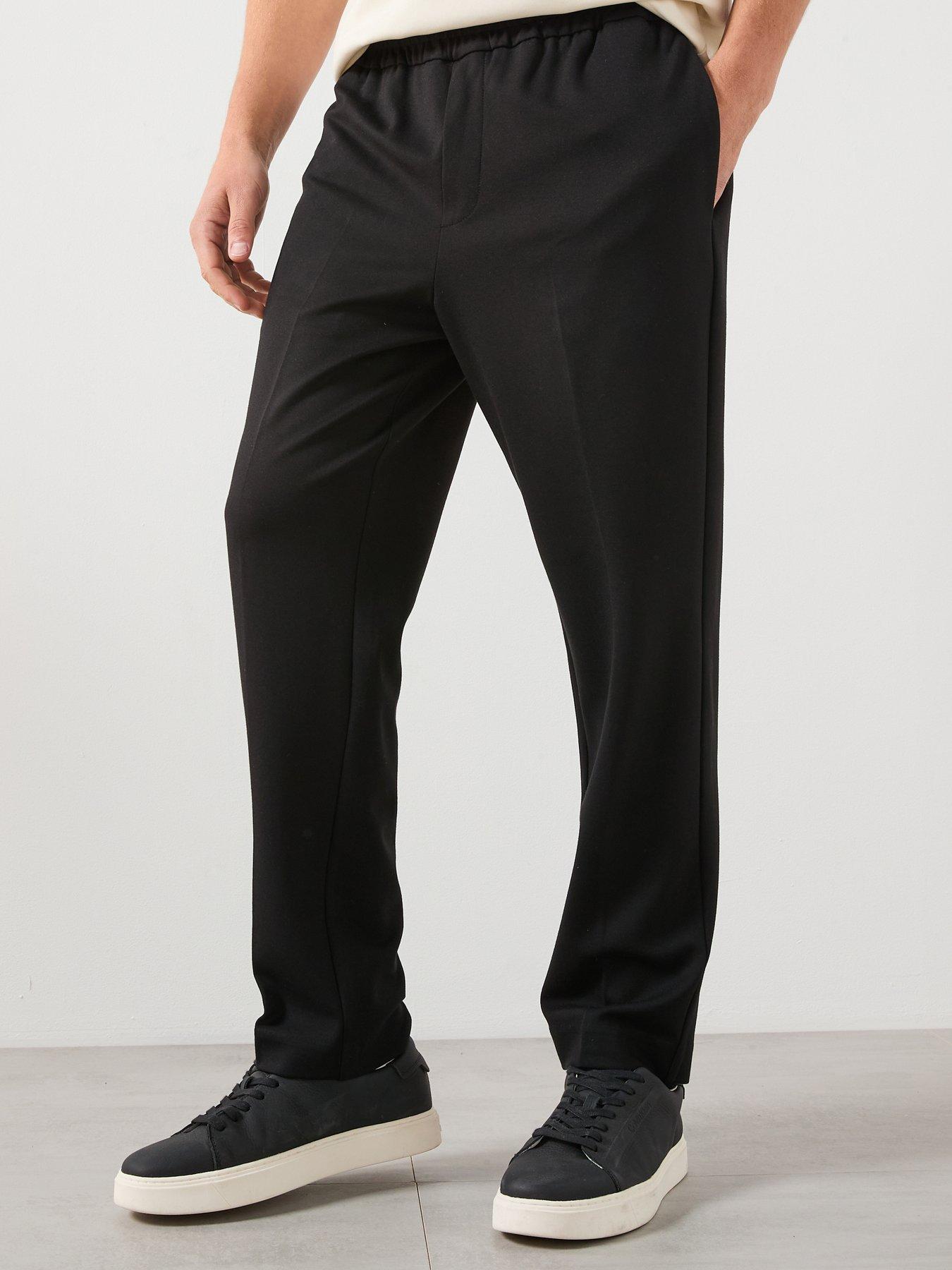Mango Jon Open Hem Joggers - Black