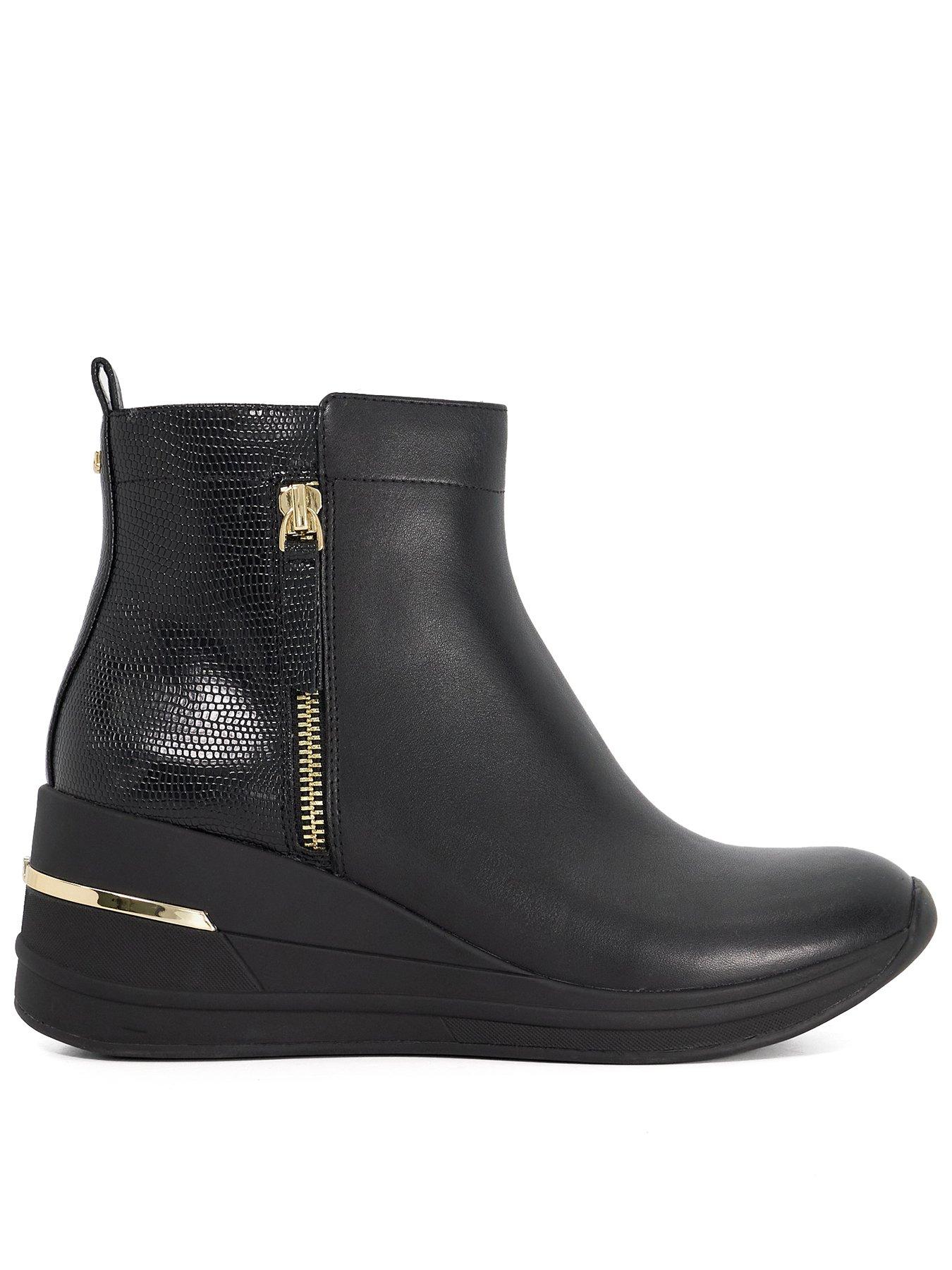 Dune London Black Wedges Dune Dune London Everyone Leather Croc