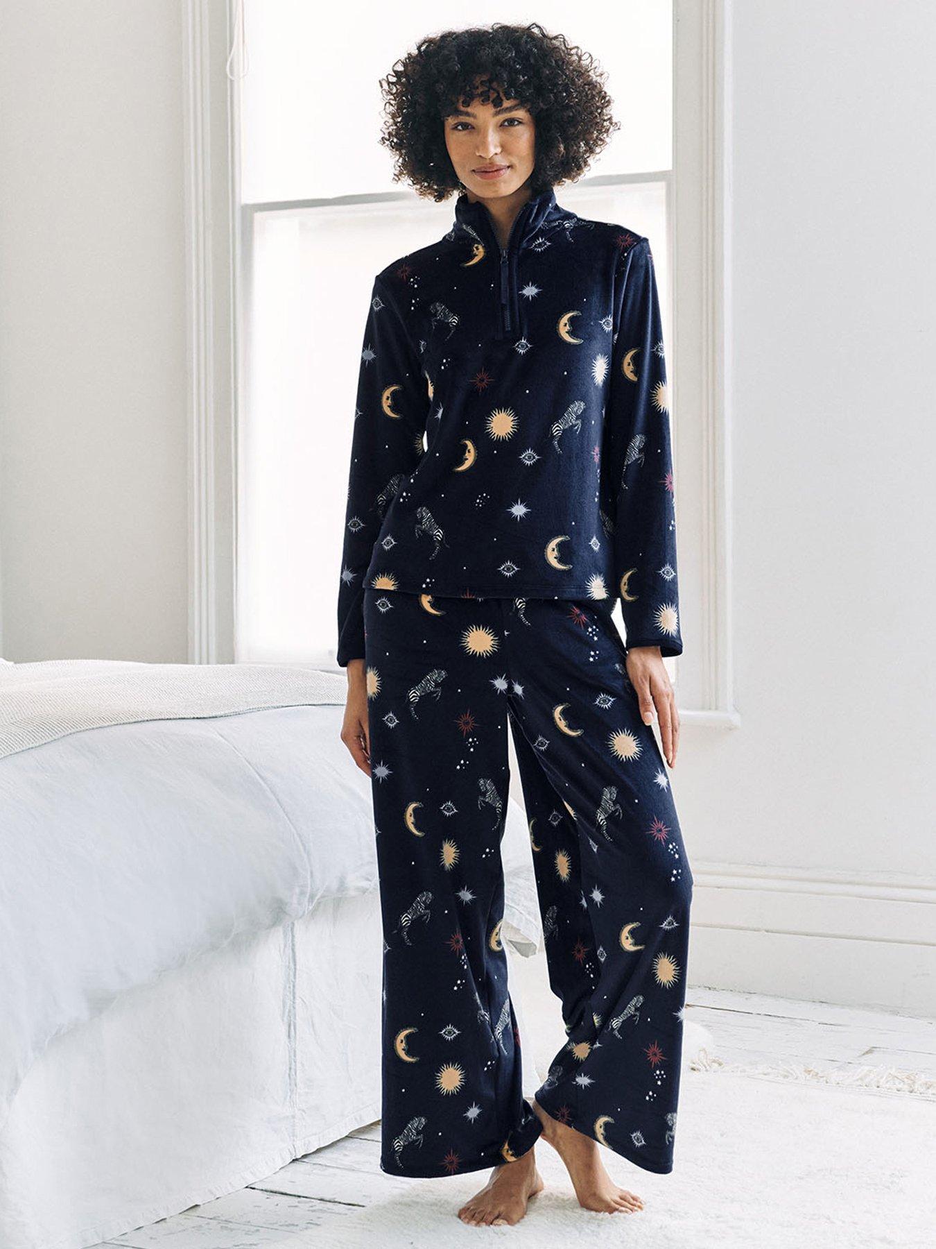 CHELSEA PEERS Zip Through And Wide Leg Jogger Set - Navy