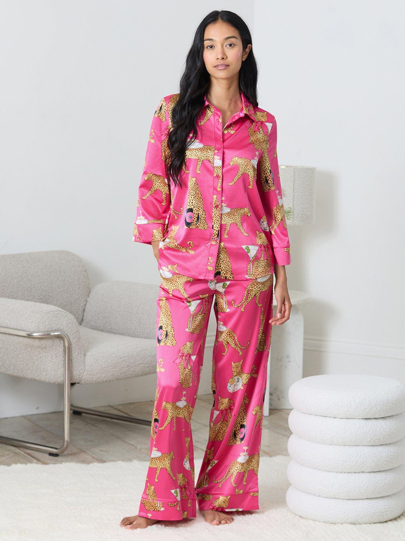 CHELSEA PEERS Flared Sleeve Button Up And Wide Leg Bottoms - Pink