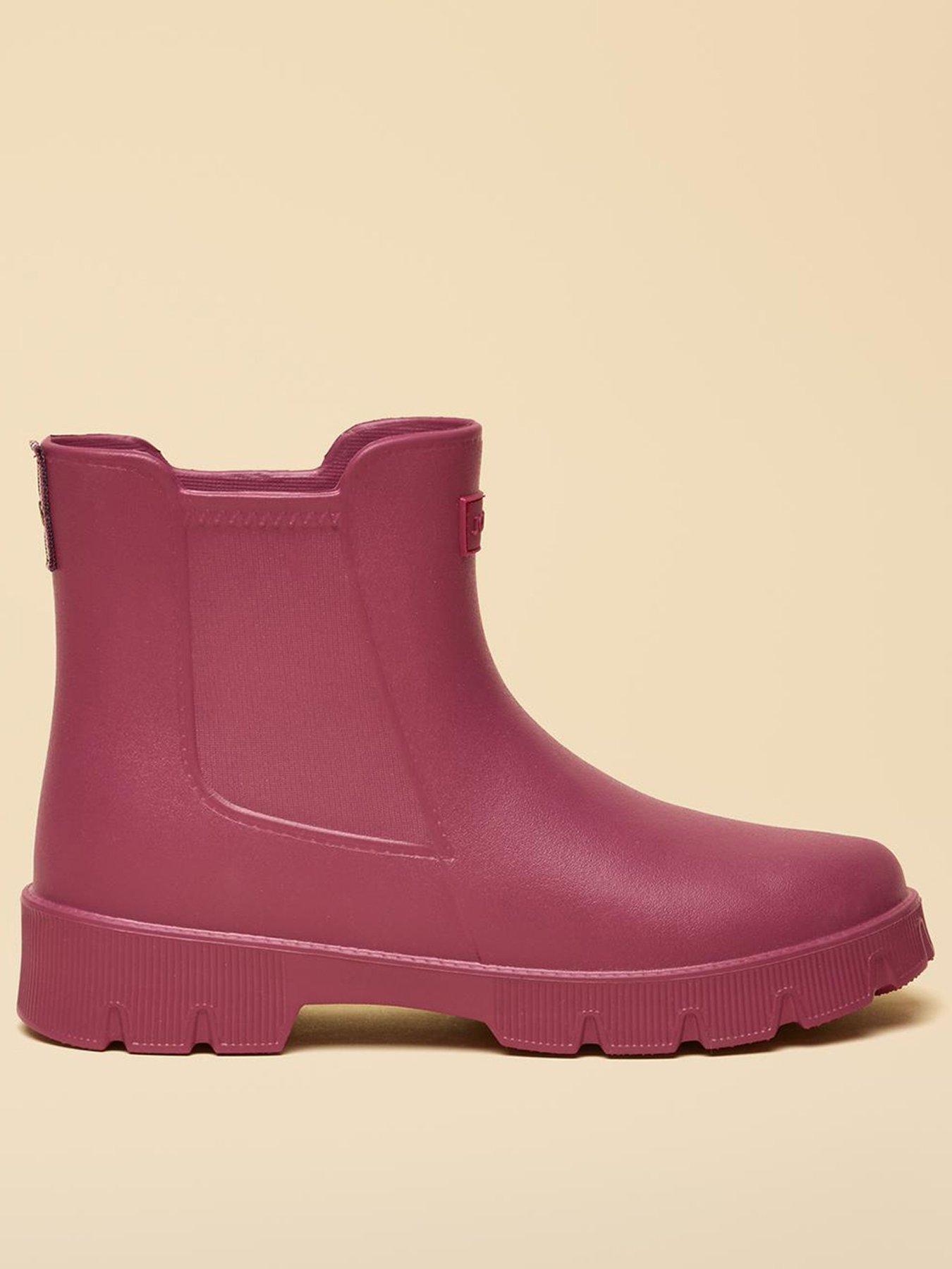 Joules Lightweight Ankle Wellies - Berry Red