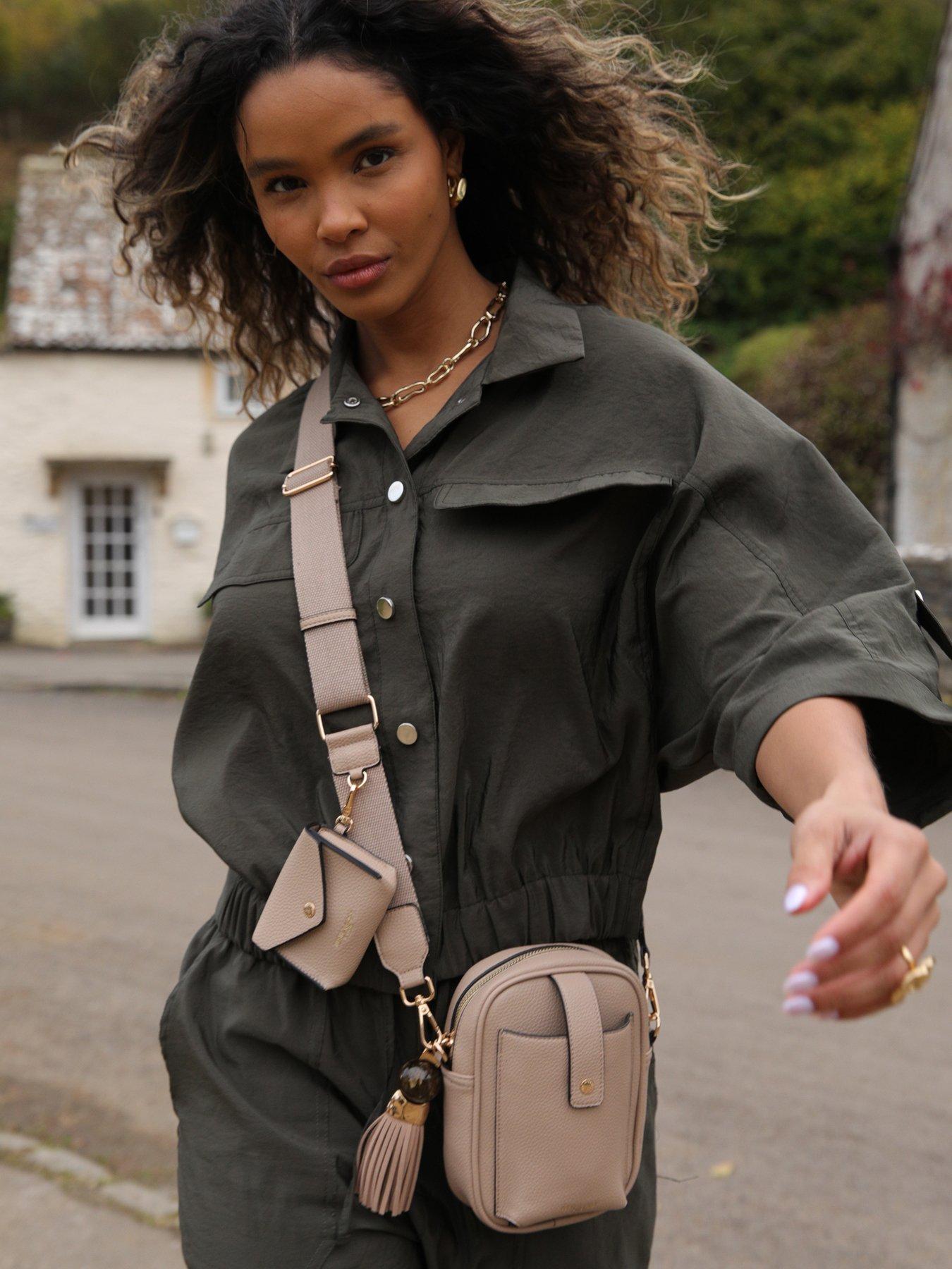 Luella Grey Elise Portrait Crossbody Bag - Mushroom
