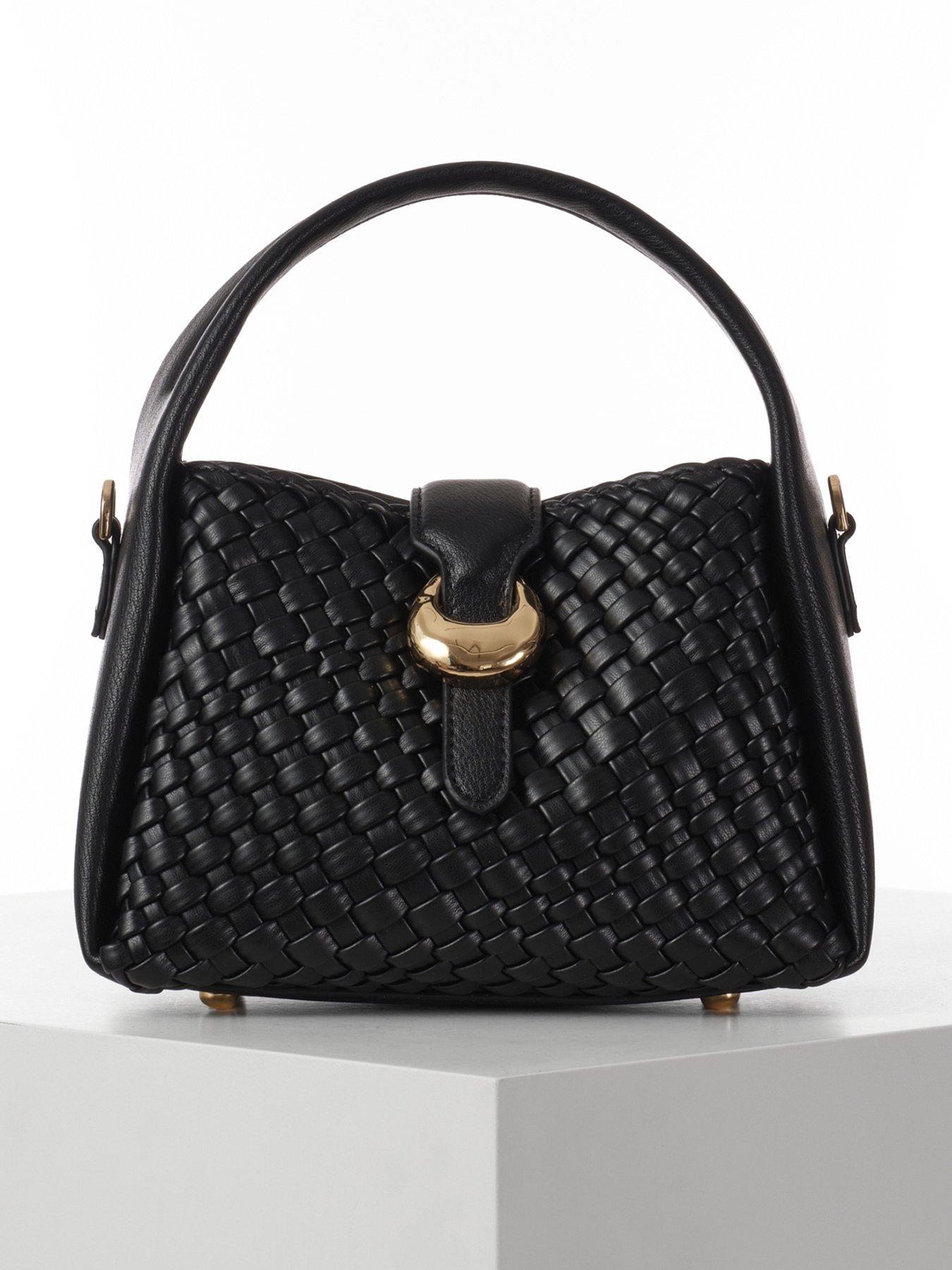 undefined Luella Grey Maggie Black Weave Crossbody Bag