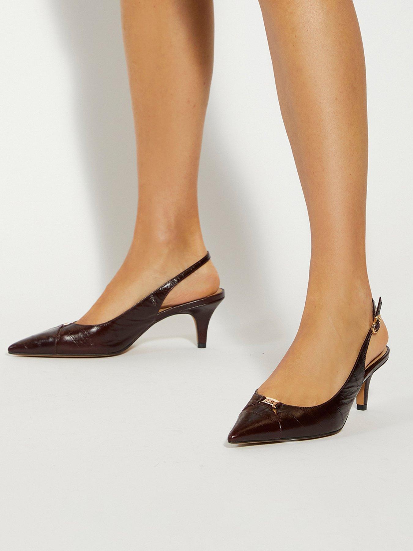 Dune London Distinctive Slingback Heels - Burgundy