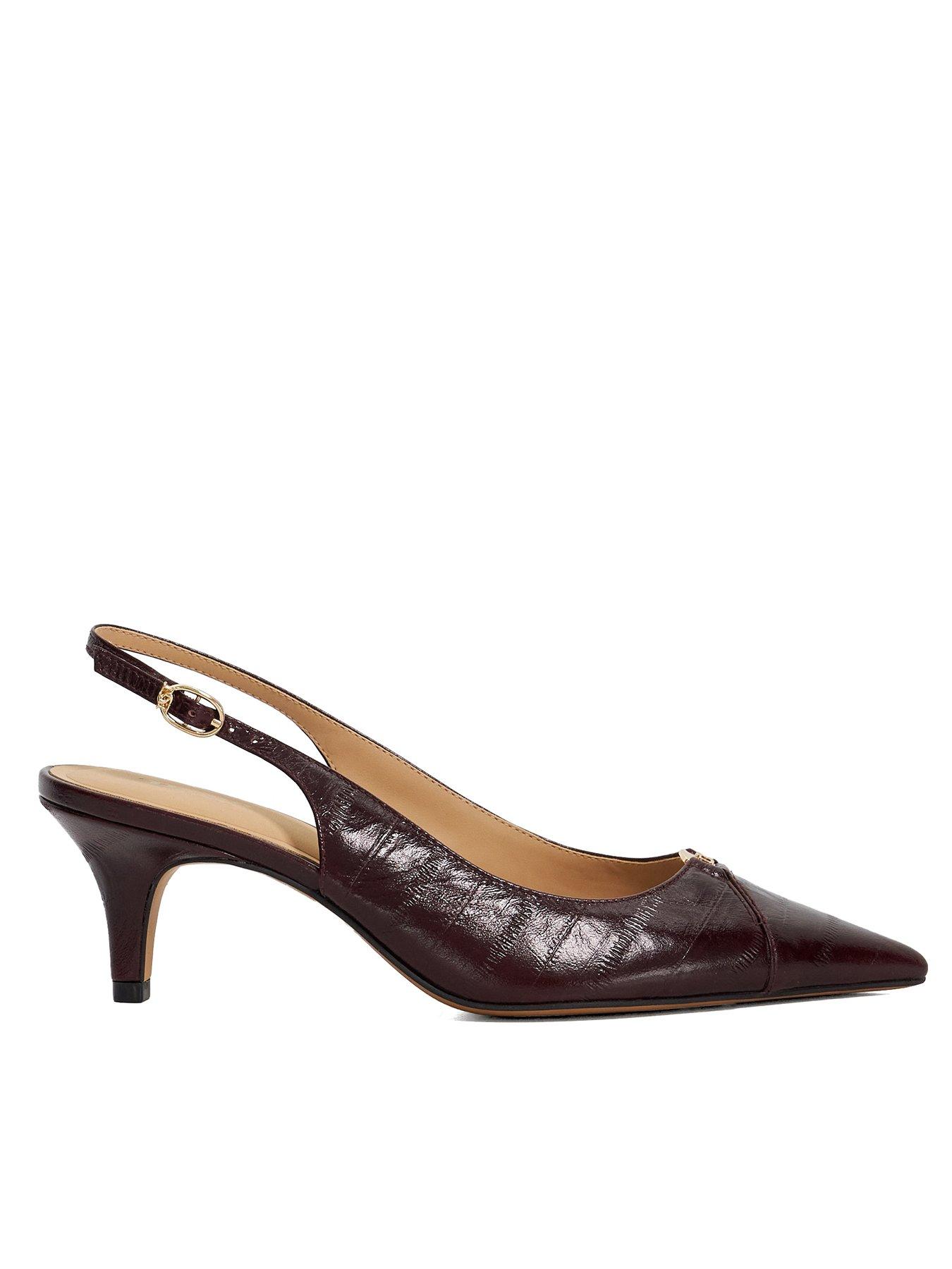 Dune London Distinctive Slingback Heels - Burgundy