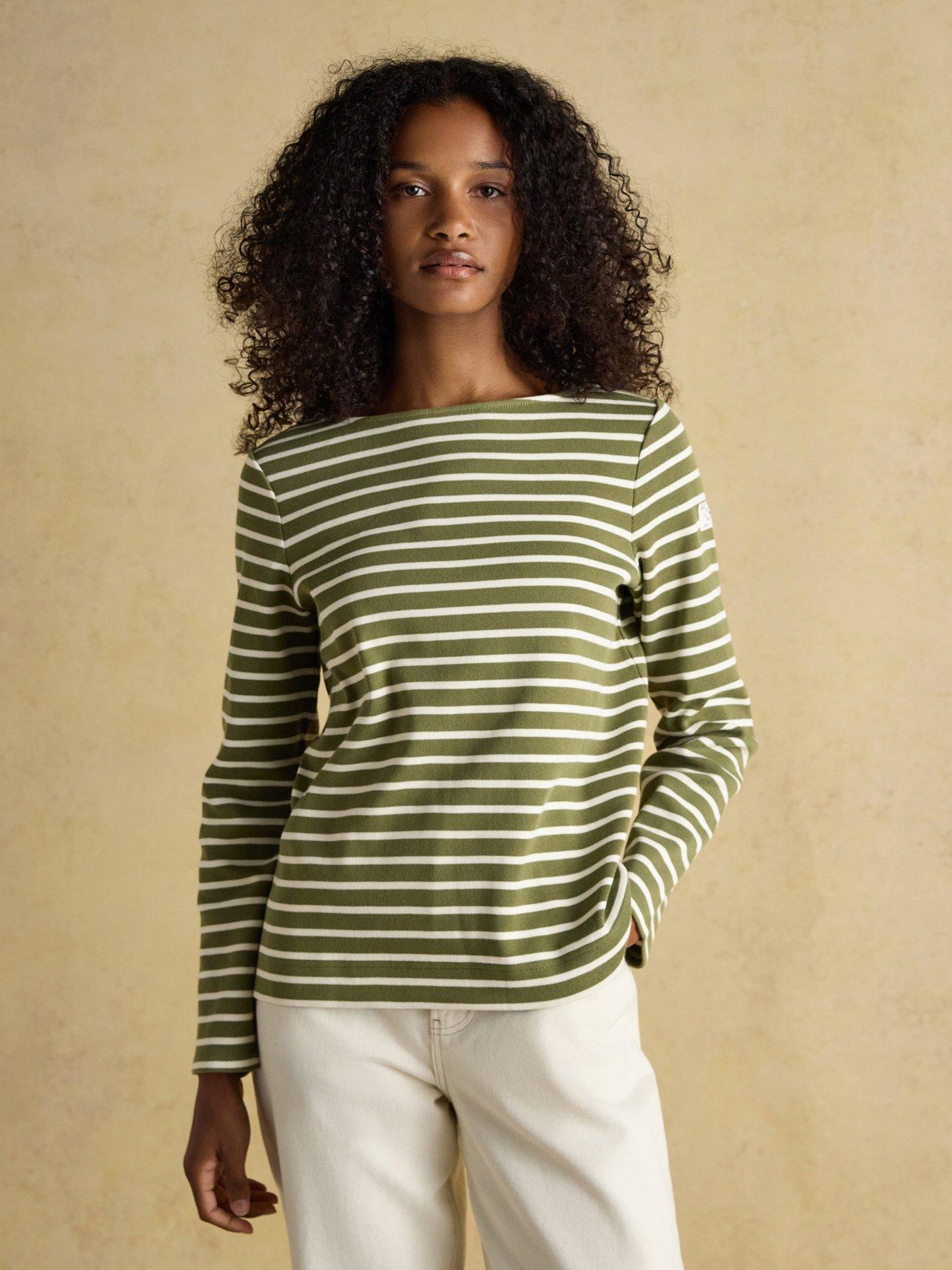 undefined Boat Neck Breton Top - Green