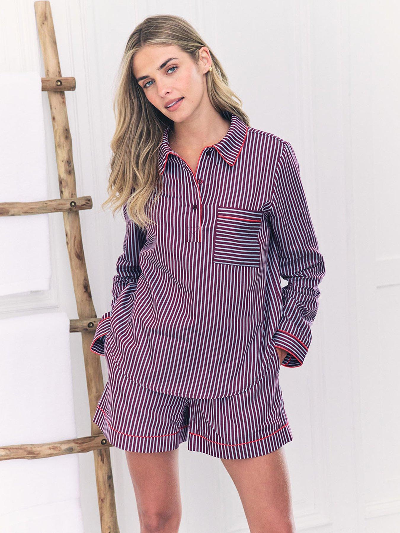 undefined Half Placket Button Up Set With Boxer Short Set - Burgundy