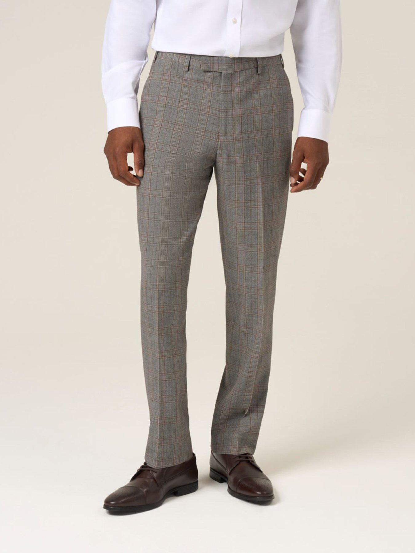 Skopes Tailored Fit Haley Brown Check Suit Trousers - Light Brown