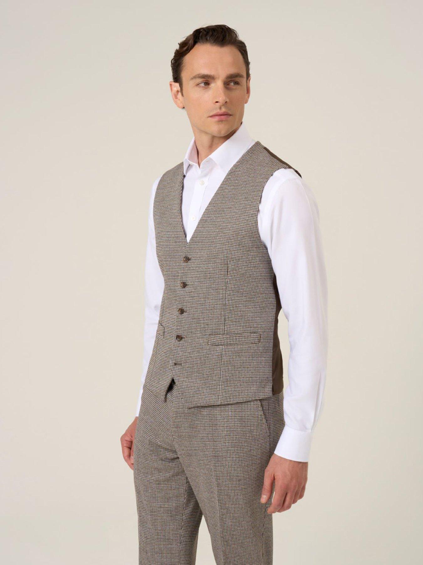 Skopes Cannon Houndstooth Waistcoat - Brown