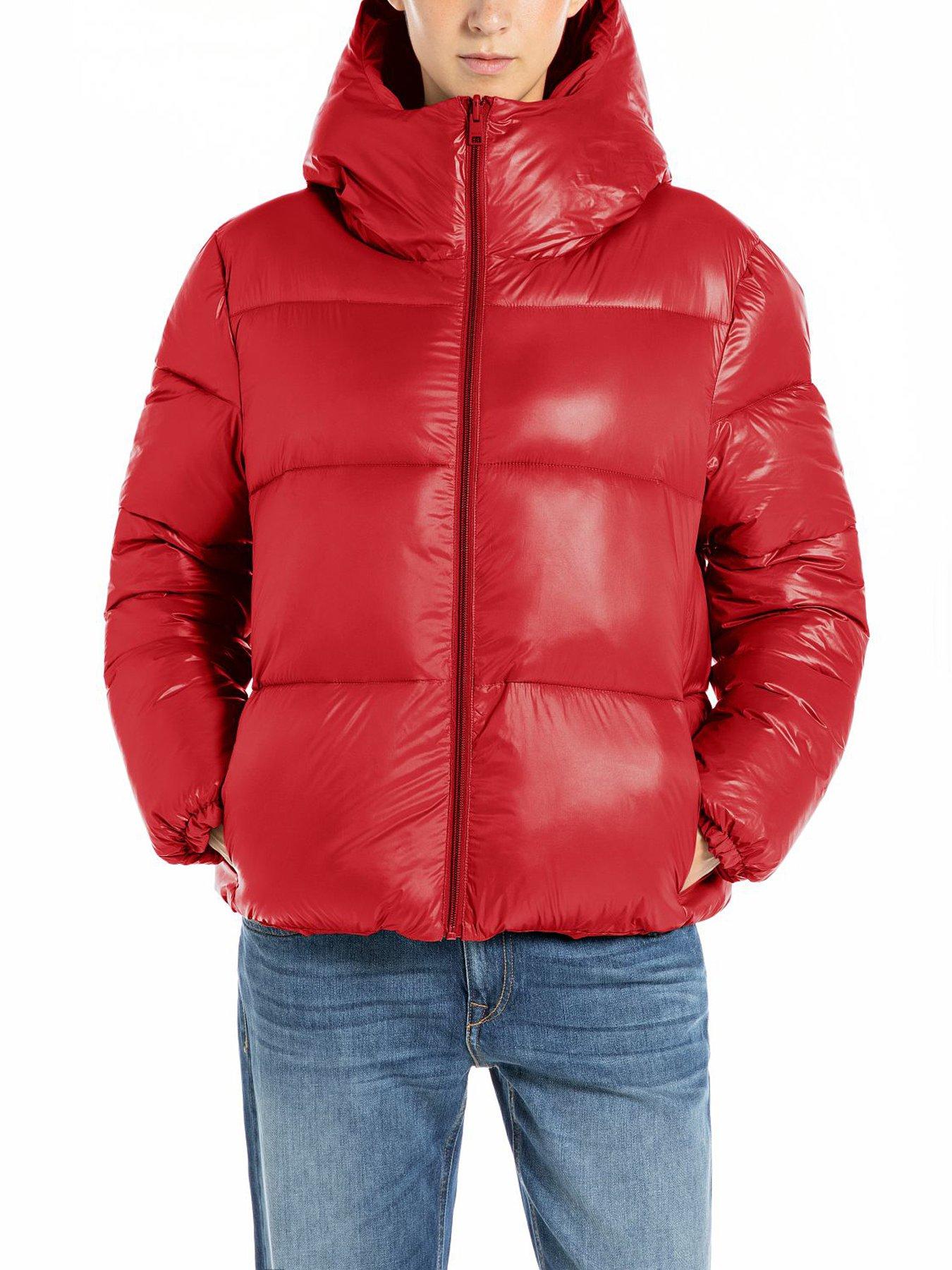 Replay Crinkle Nylon Padded Coat - Red