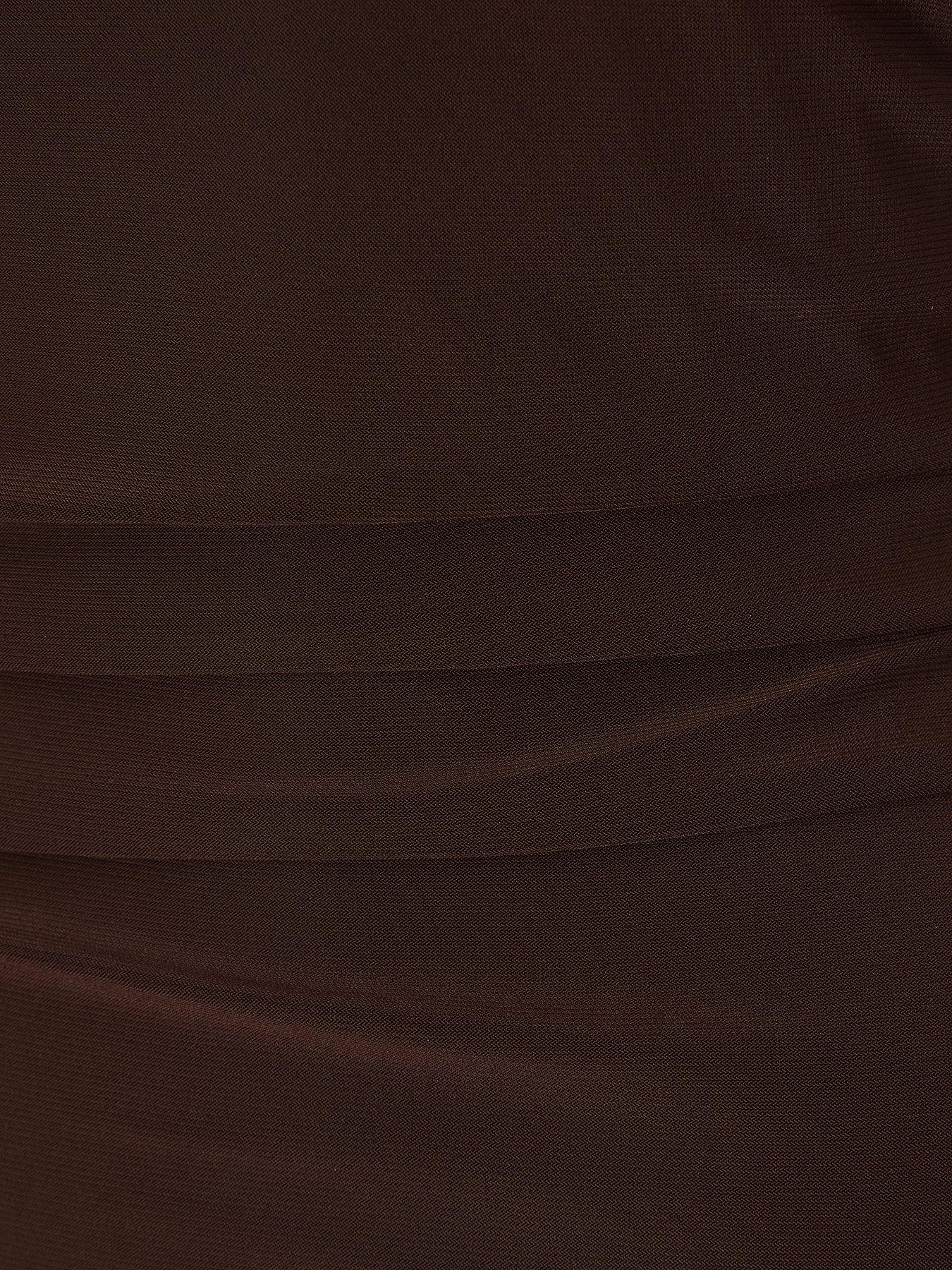 Image 6 of 6 of Quiz Petite Brown Gold Buckle Midaxi Dress