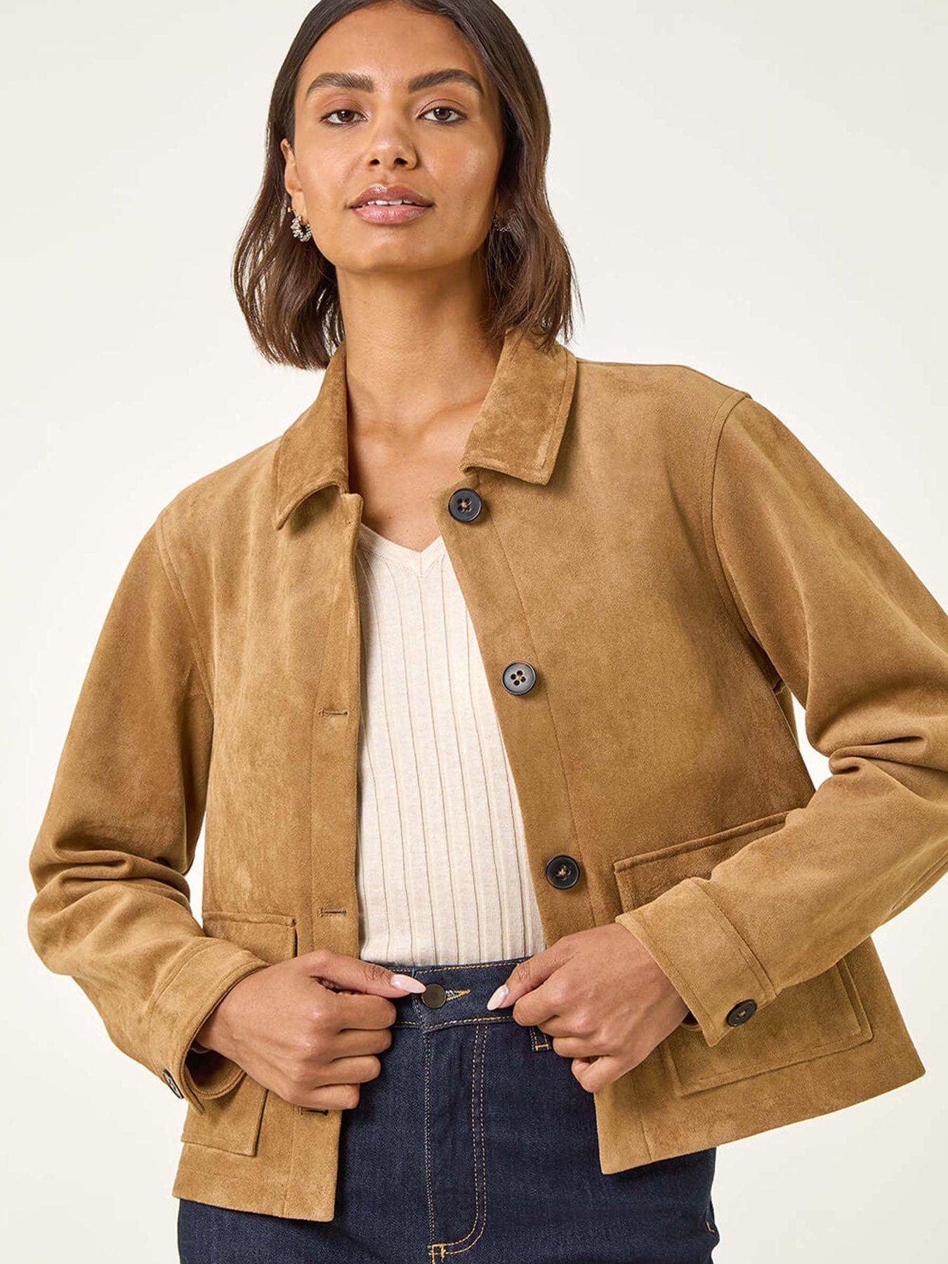 Roman Suedette Pocket Jacket - Stone