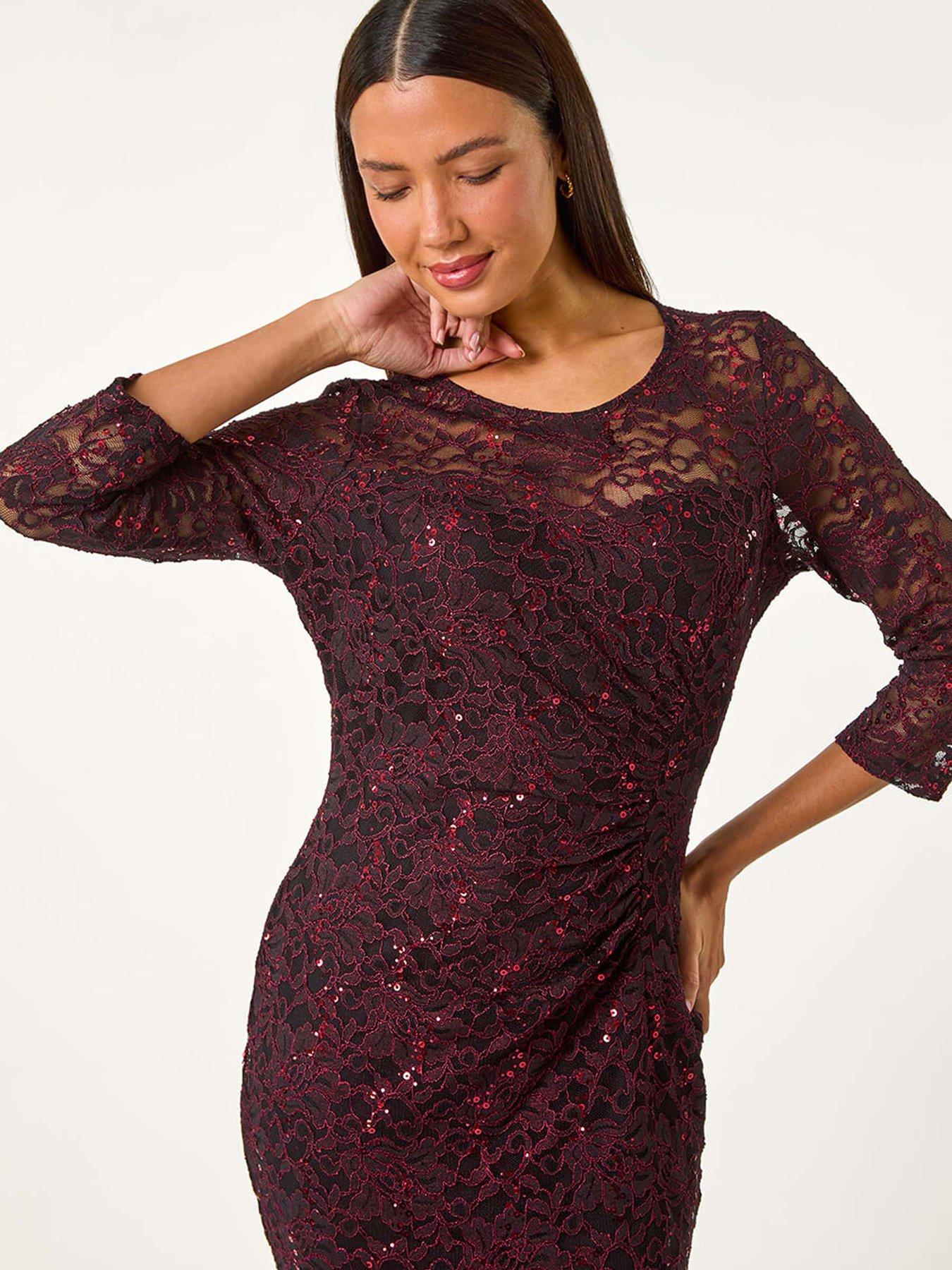 chinese dress ladies Royal-Blue #TheDress Lace Bodycon Dress – Try on, Full on main image 1