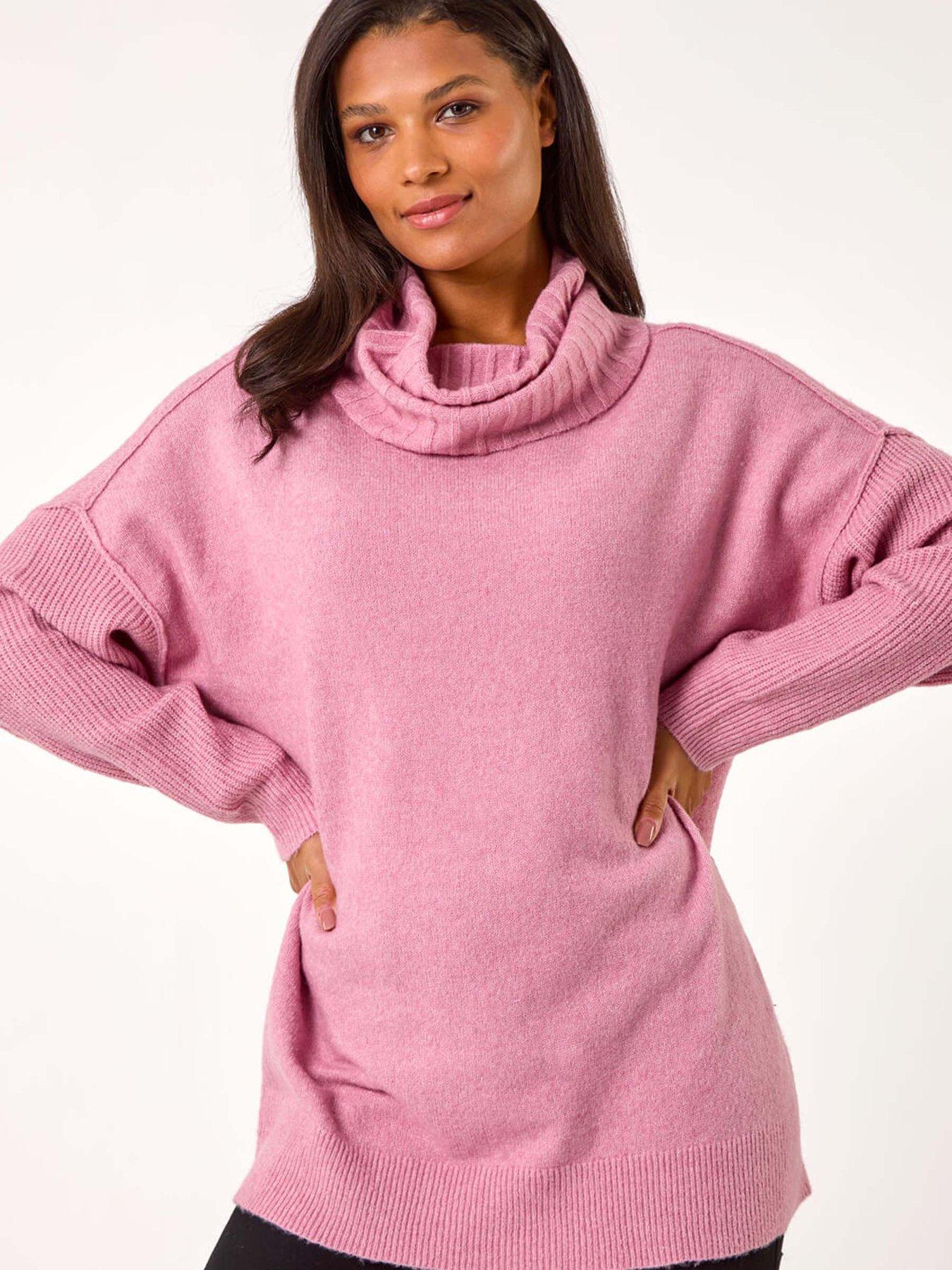 Roman Women's Relaxed Roll Neck Jumper in Light Pink | Size: 12 - Image 6
