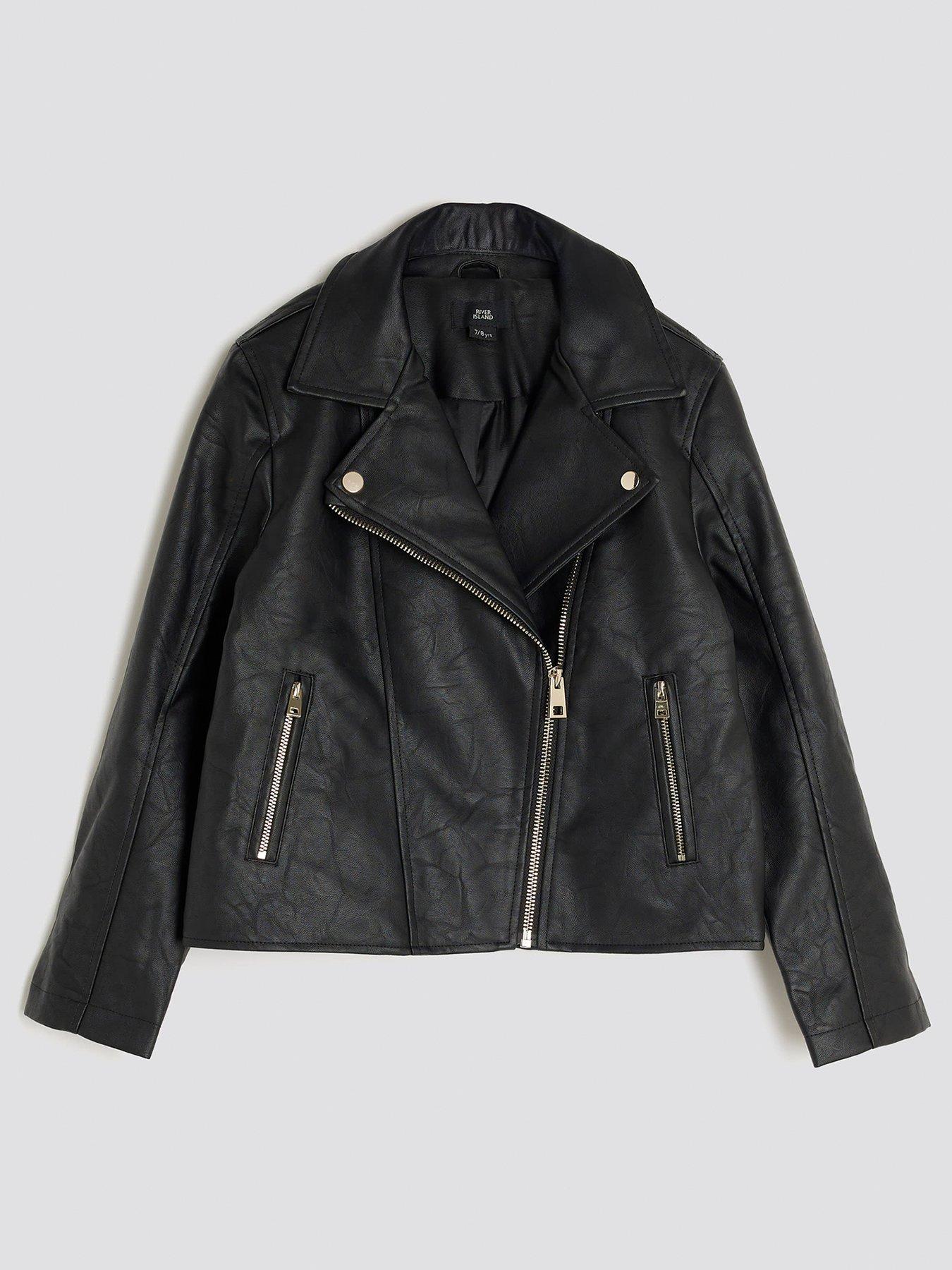 River Island Older Girls Biker Zip Jacket - Black
