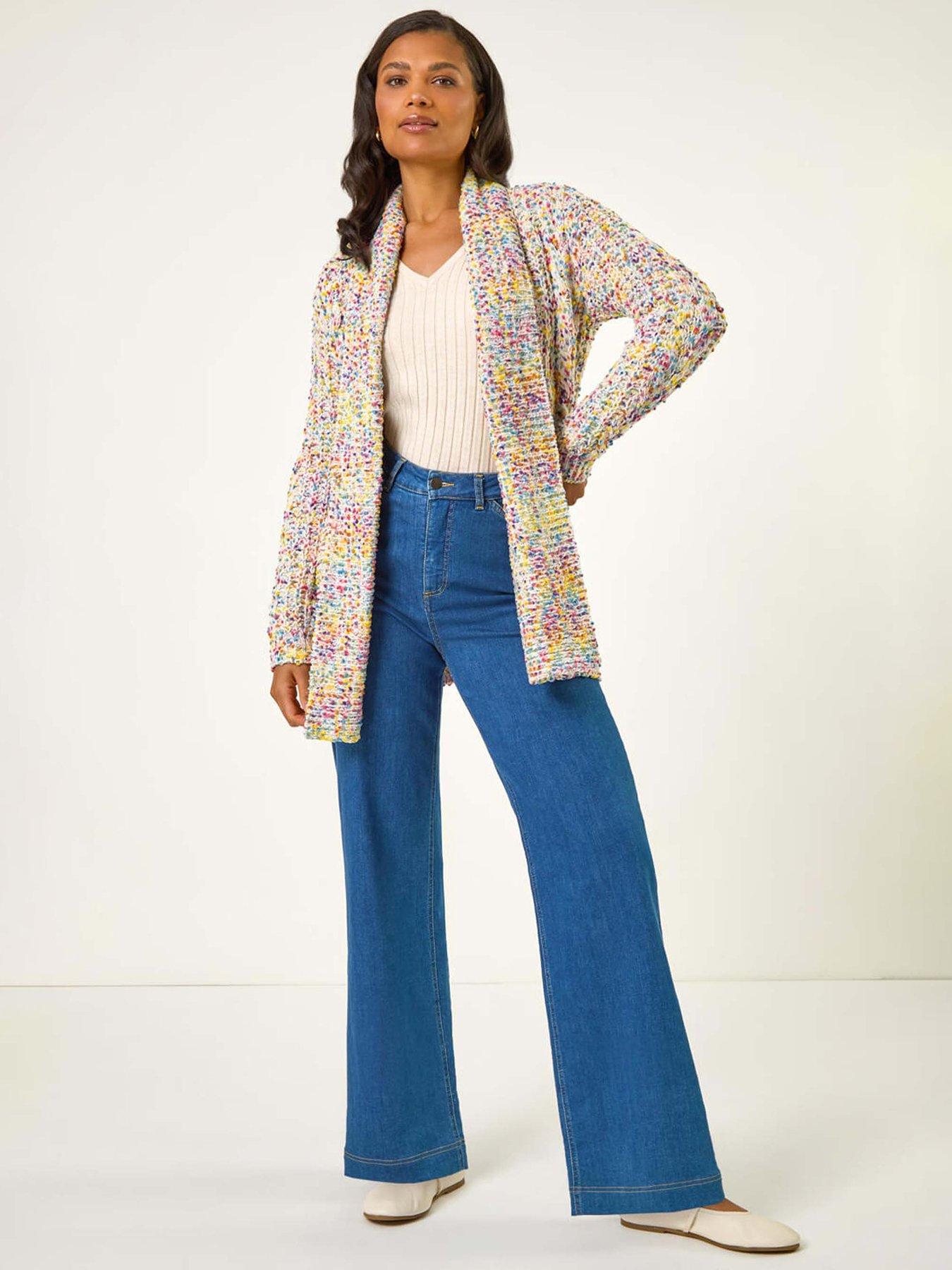 Roman Soft Knit Nep Longline Cardigan - Ivory