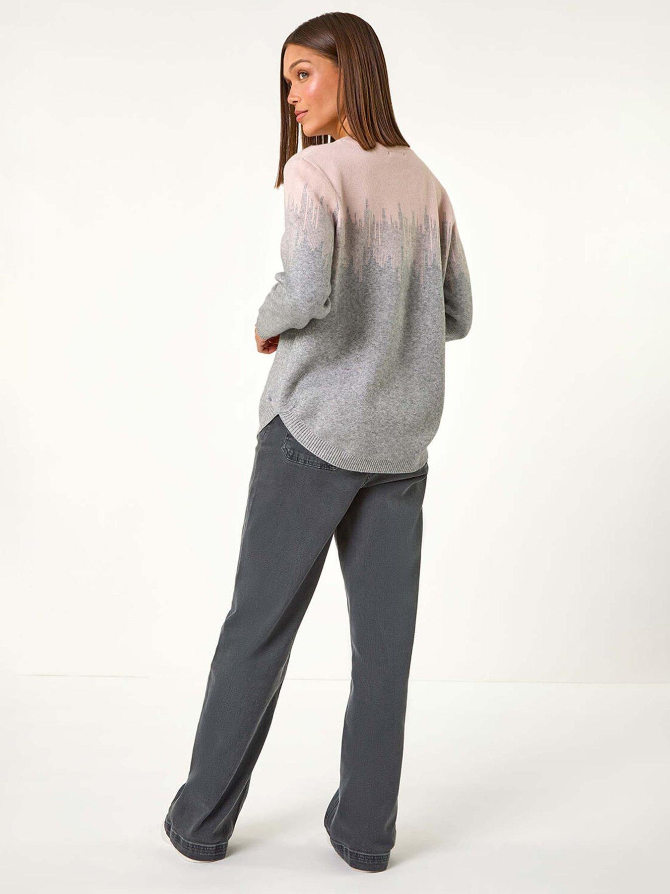 Image 2 of 5 of Roman Hotfix Colour Block Knitted Jumper - Light Pink