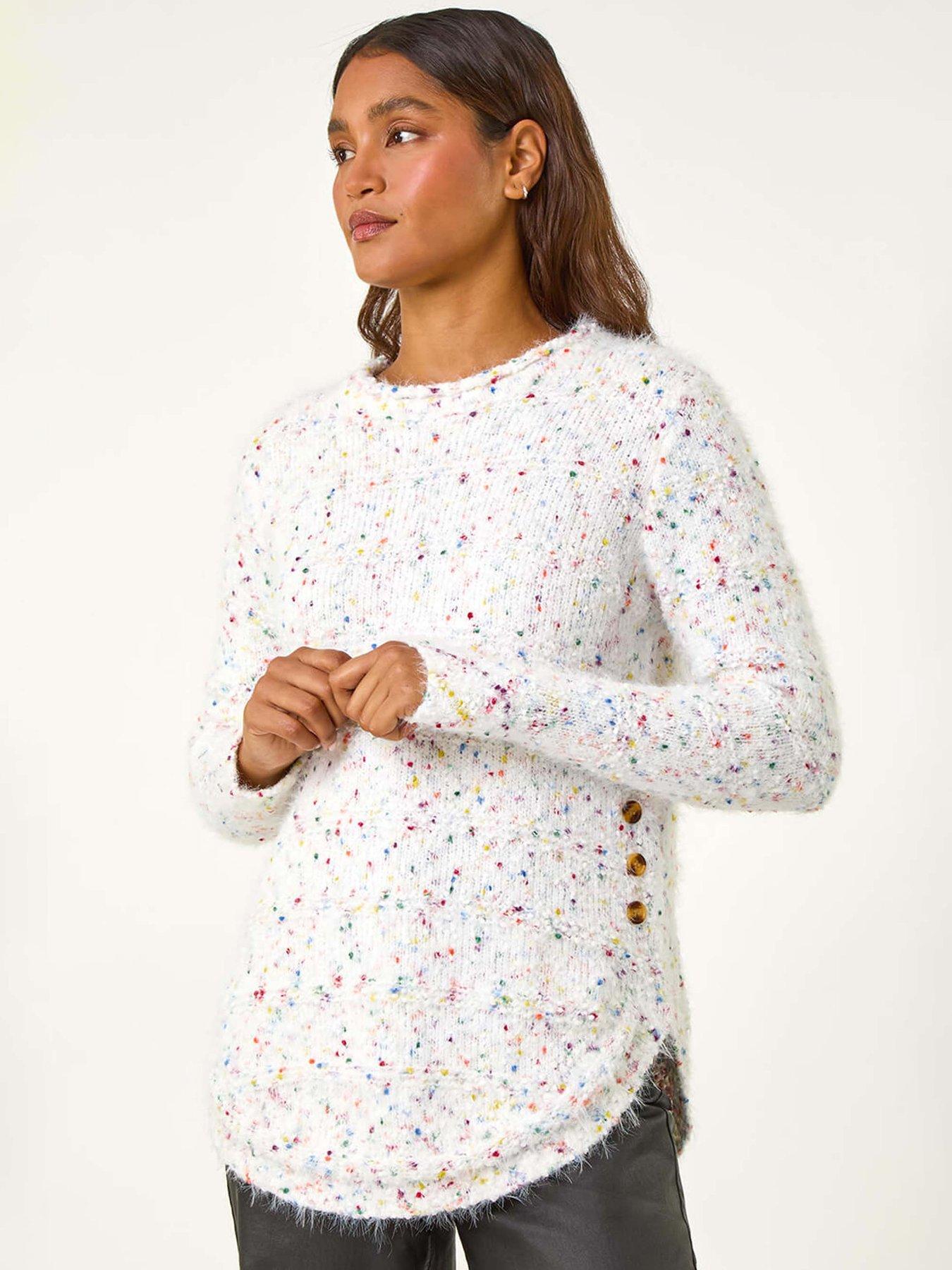 Roman Nep Curved Hem Jumper  - Ivory