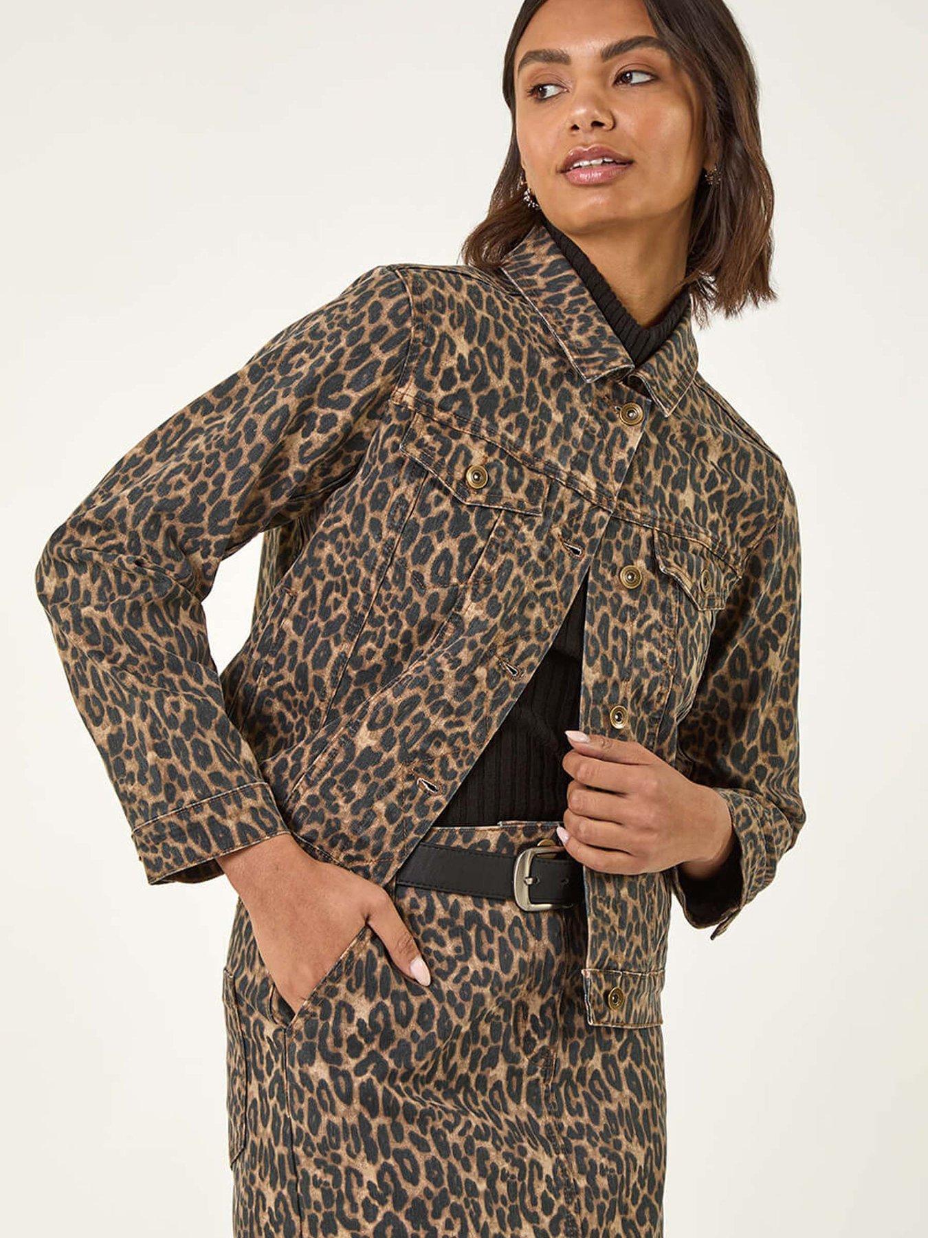 Roman Animal Print Twill Jacket - Chocolate