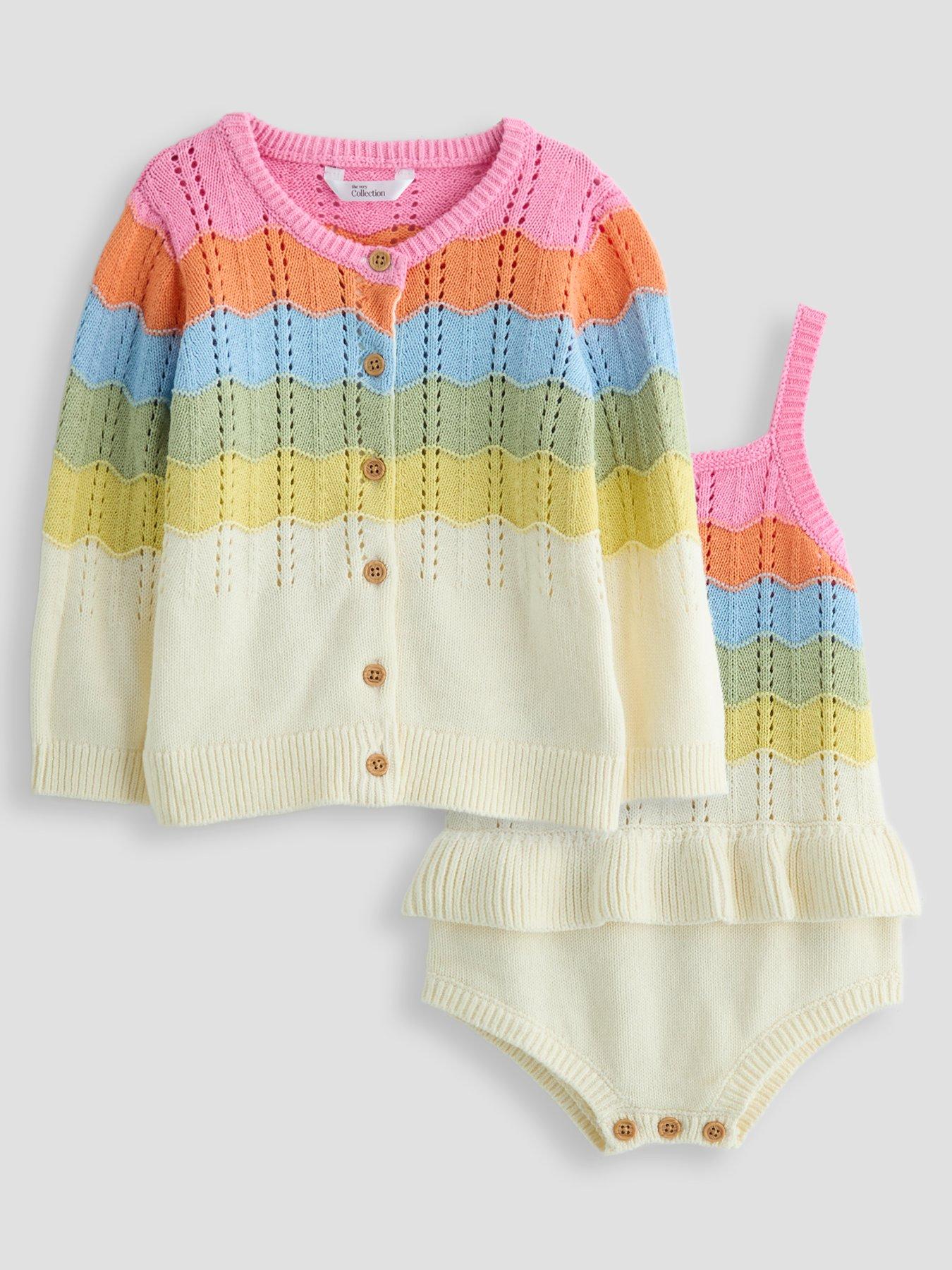 The Very Collection Ombre Knit Romper and Cardigan Set - Orange