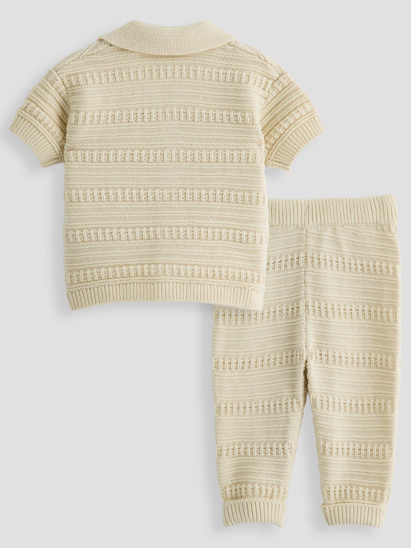 Image 2 of 5 of The Very Collection Greige Knit Shirt and Jogger Set - Cream