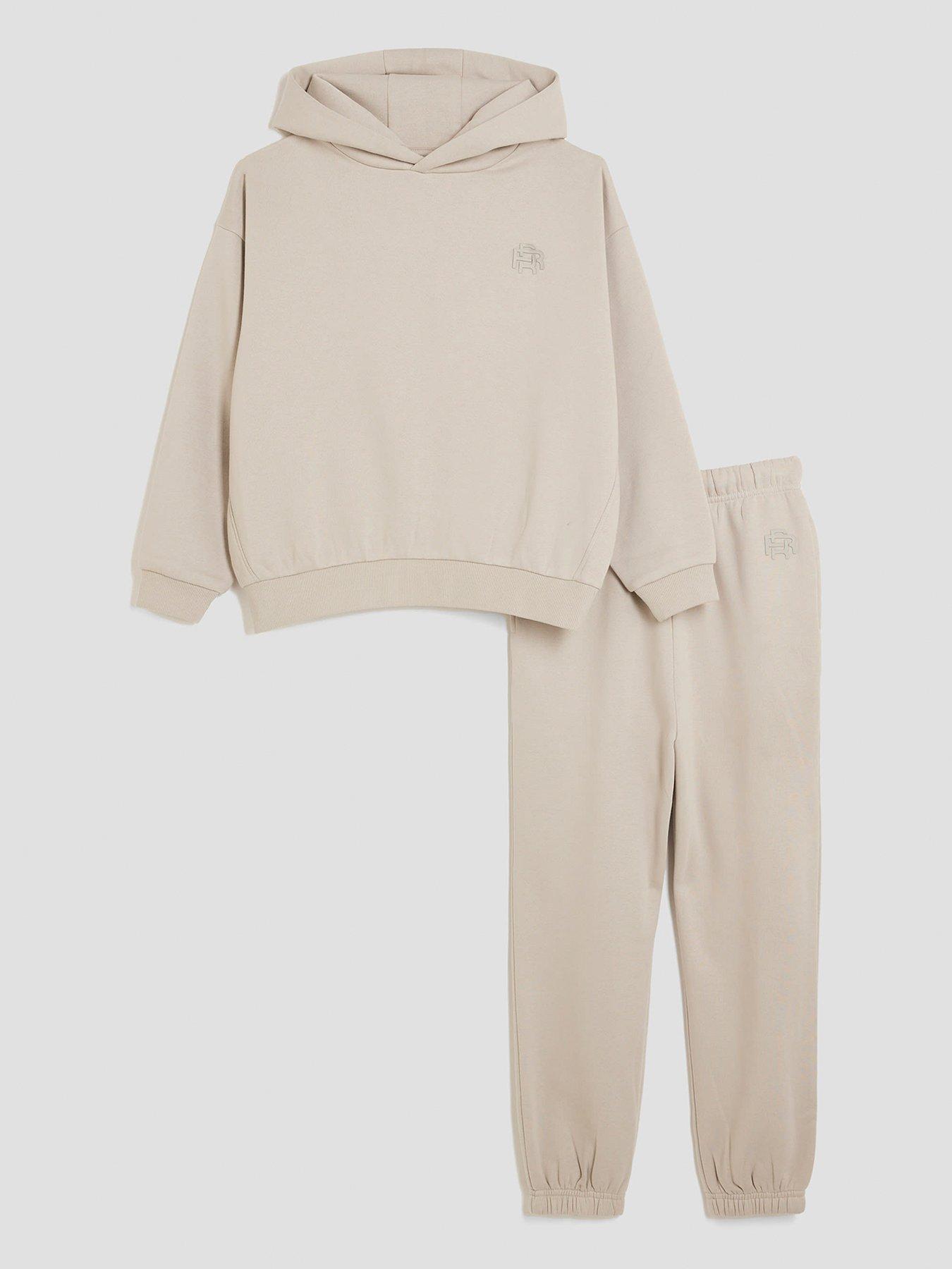 River Island Older Boys Rr Hoodie And Joggers Set - Beige