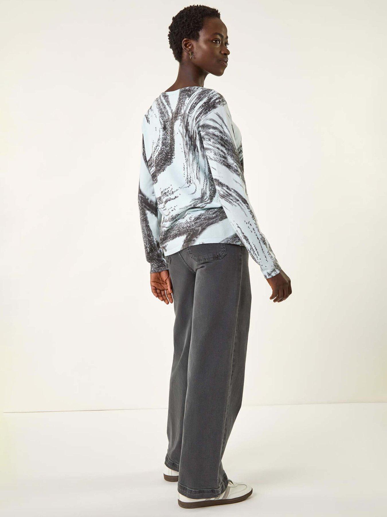 Image 2 of 5 of Roman Abstract Knit Jumper - Light Blue