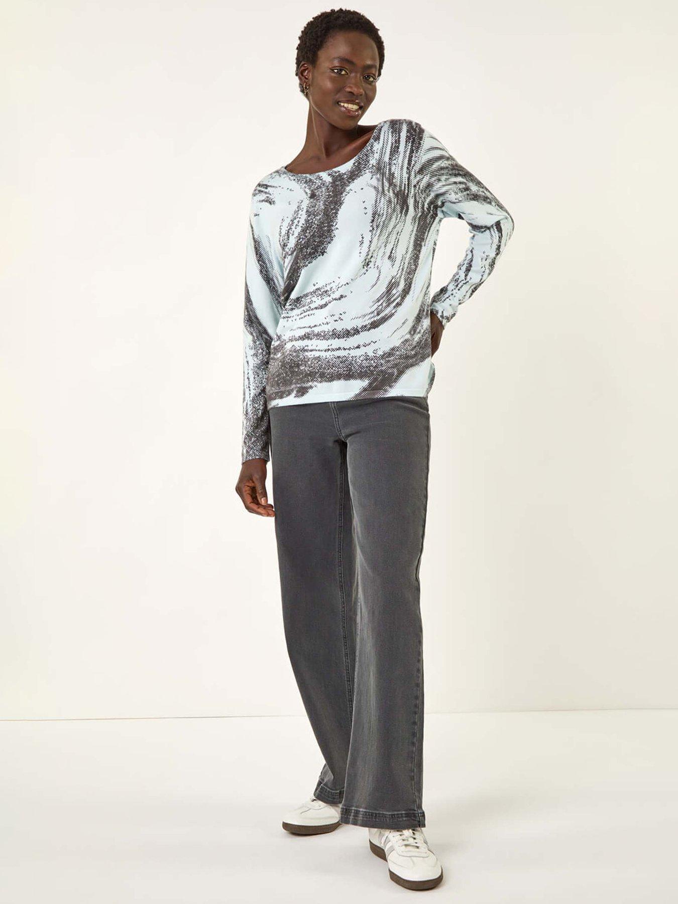 Image 3 of 5 of Roman Abstract Knit Jumper - Light Blue