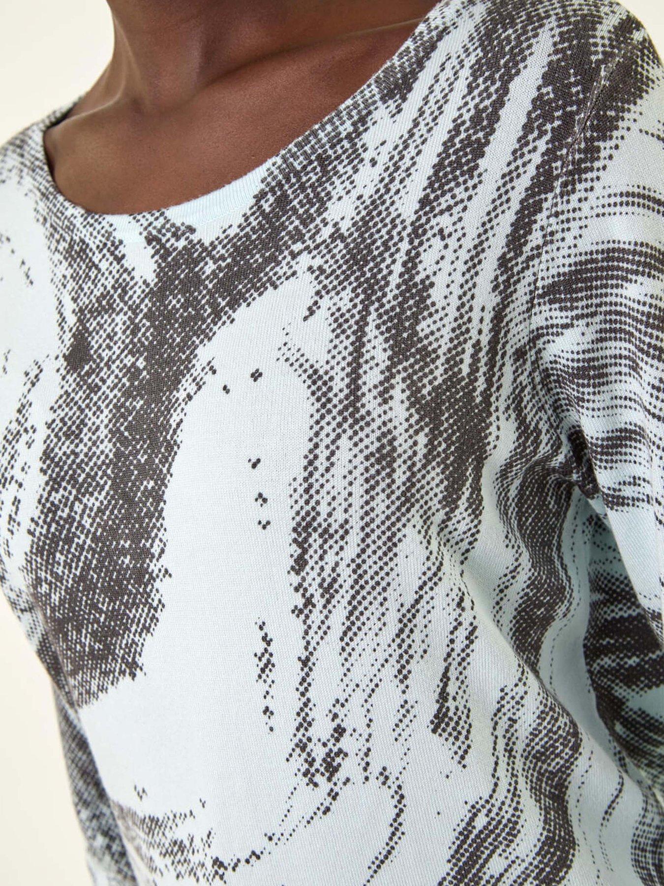 Image 5 of 5 of Roman Abstract Knit Jumper - Light Blue