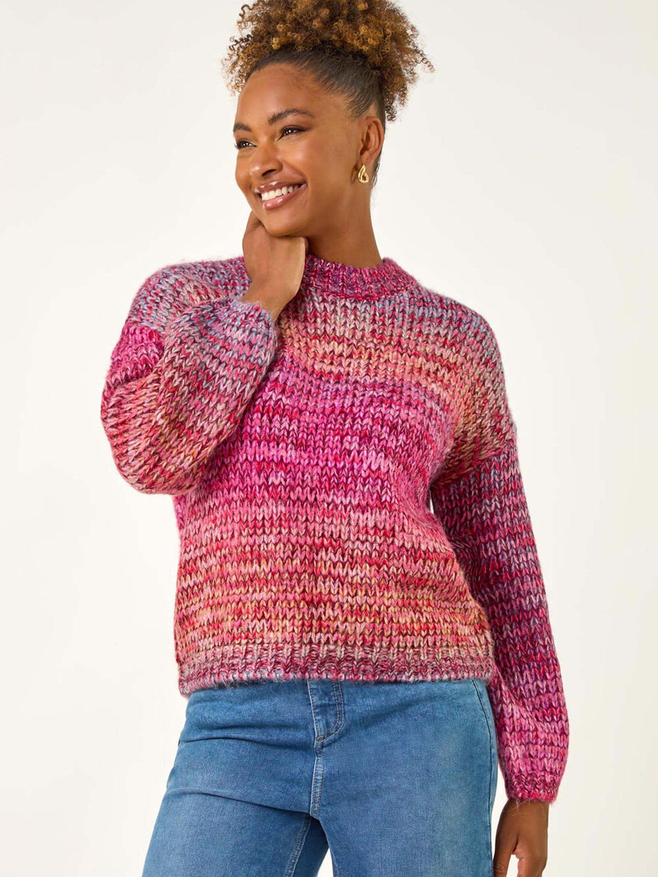 Image 1 of 5 of Roman Metallic Ombre Knit Jumper - Pink