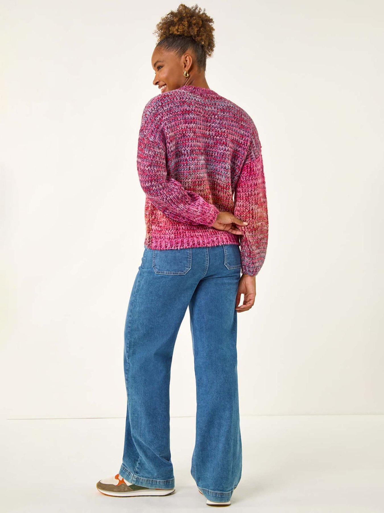 Image 2 of 5 of Roman Metallic Ombre Knit Jumper - Pink