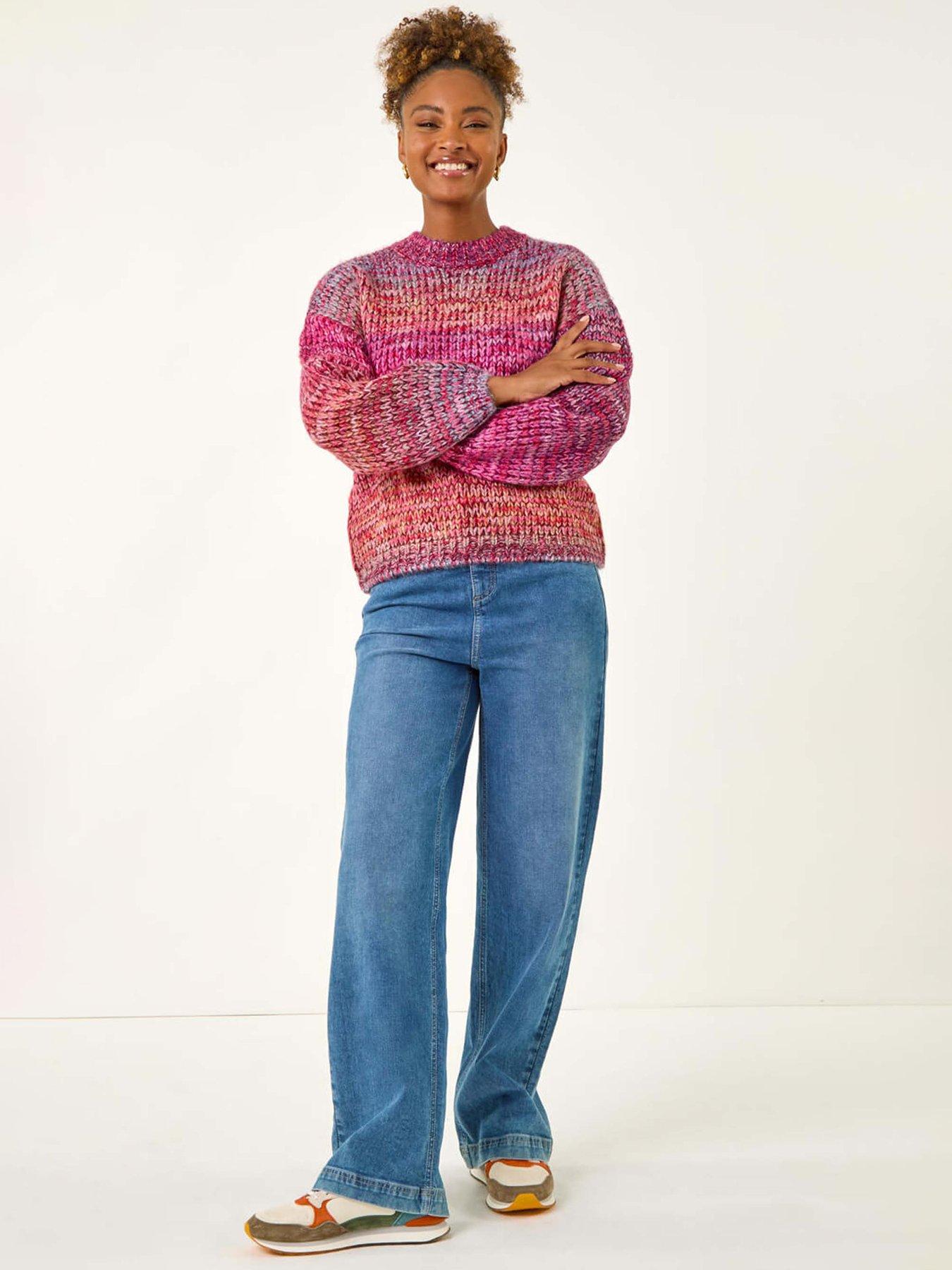Image 3 of 5 of Roman Metallic Ombre Knit Jumper - Pink