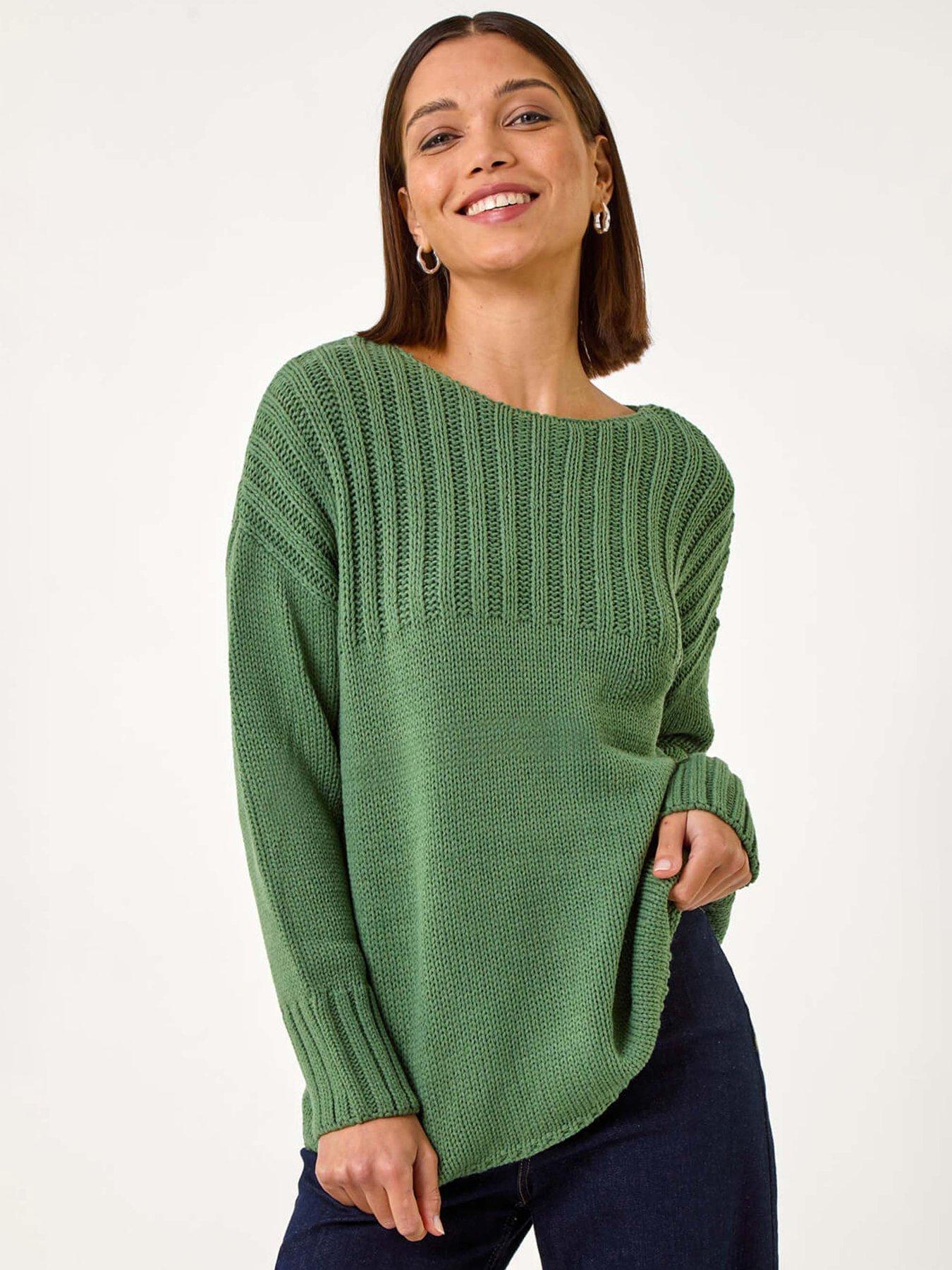 Roman Yoke Stitch Detail Jumper - Green