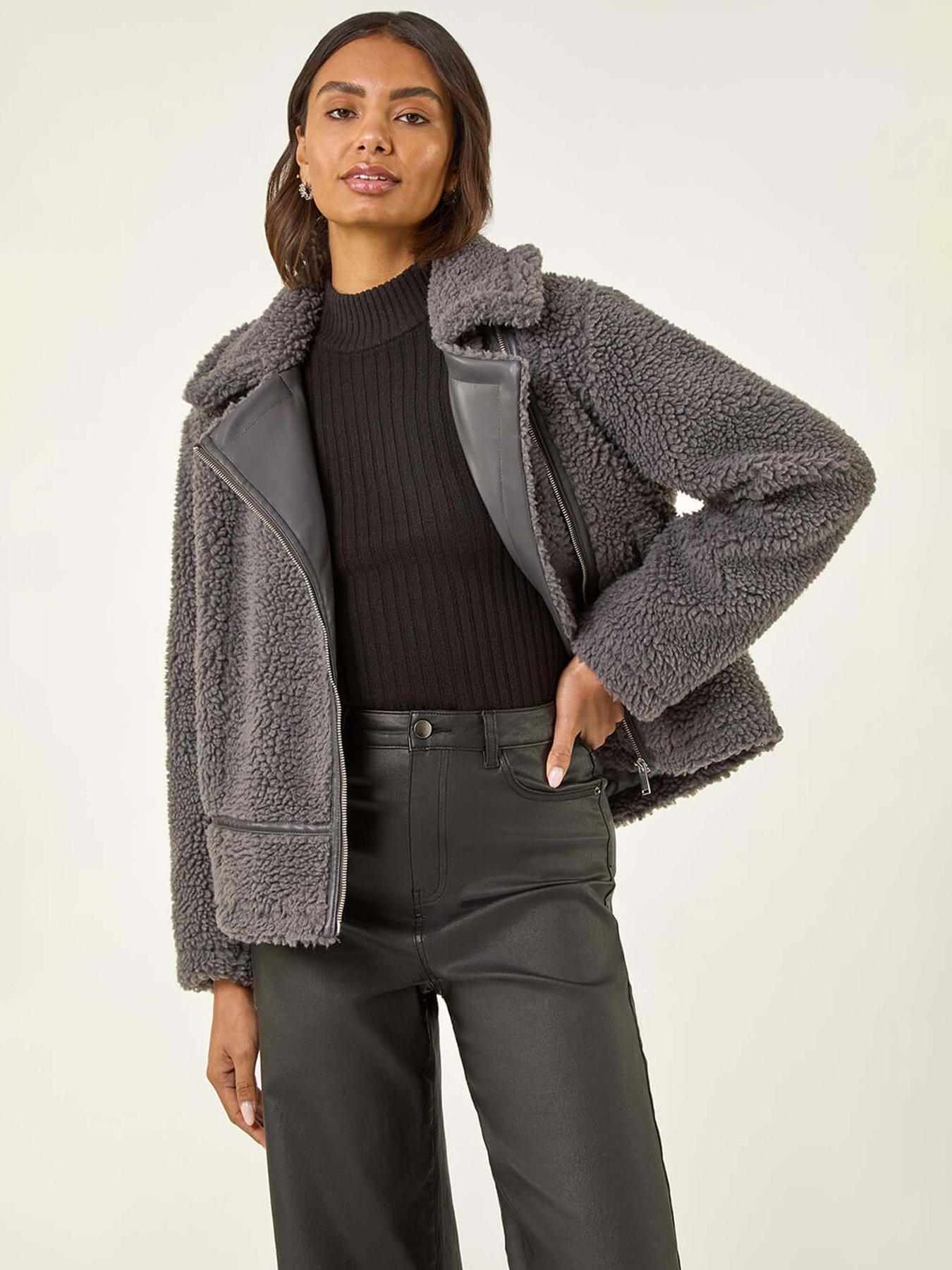 Roman Borg Detail Aviator Jacket - Grey