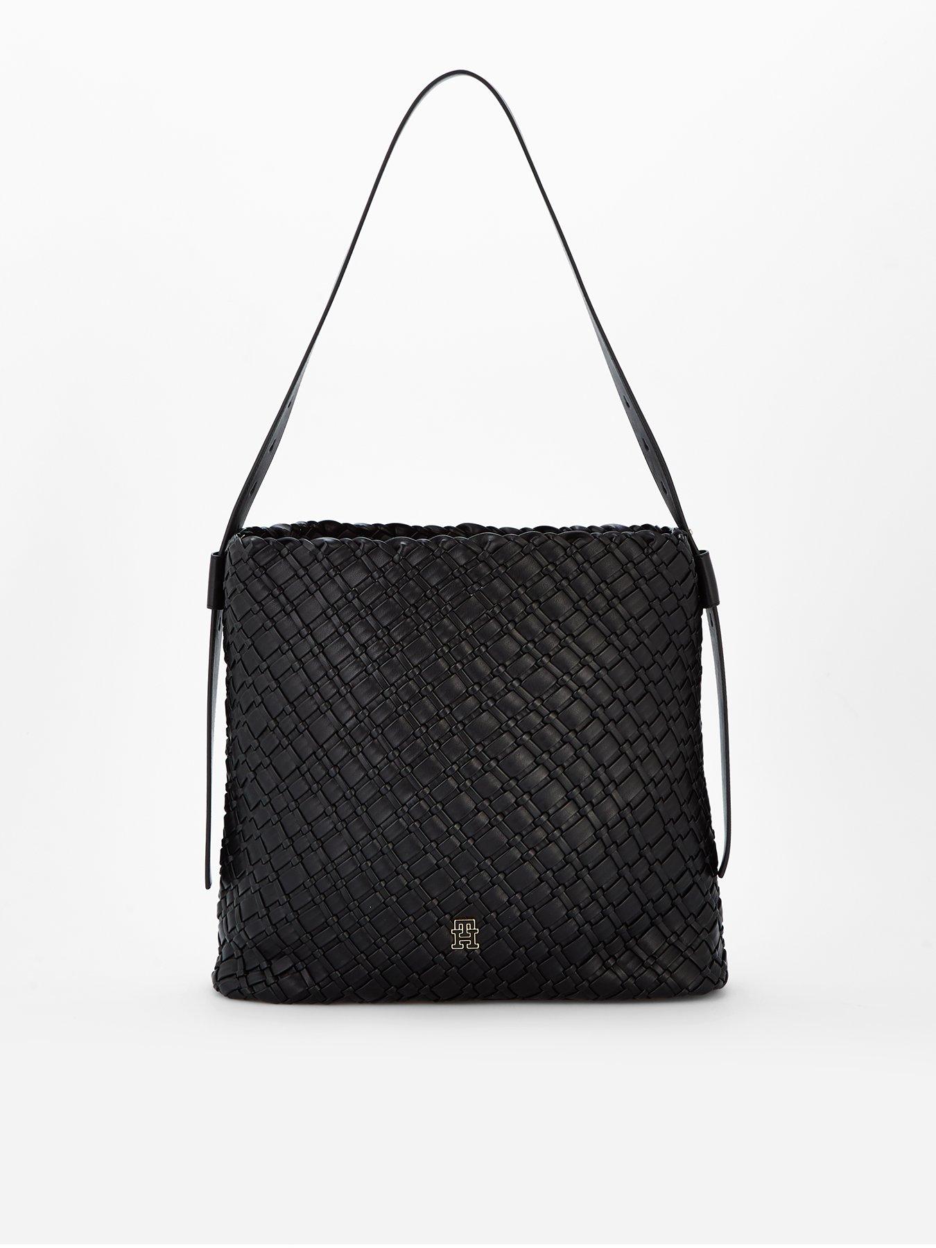 Tommy Hilfiger Braided Maxi Hobo Bag - Black
