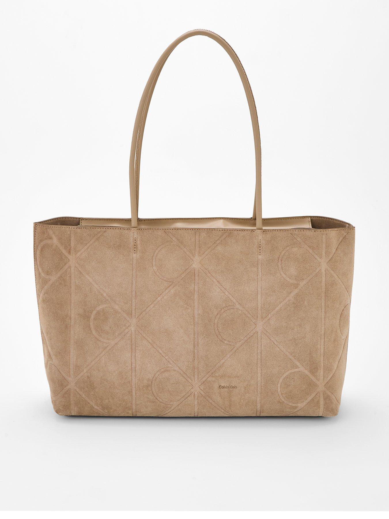 Calvin Klein Suede Tote Bag - Desert Taupe