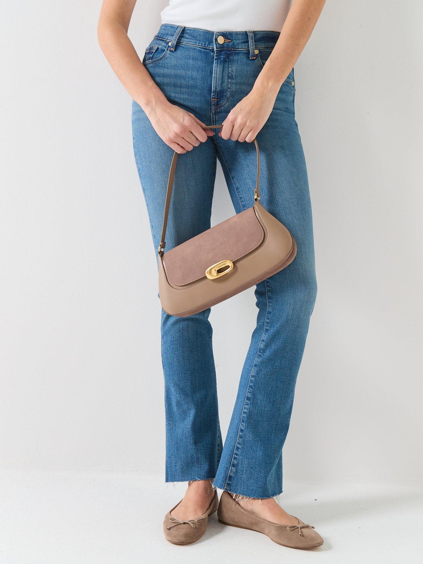 Image 2 of 7 of Calvin Klein Hardware Brushed Shoulder Bag - Desert Taupe