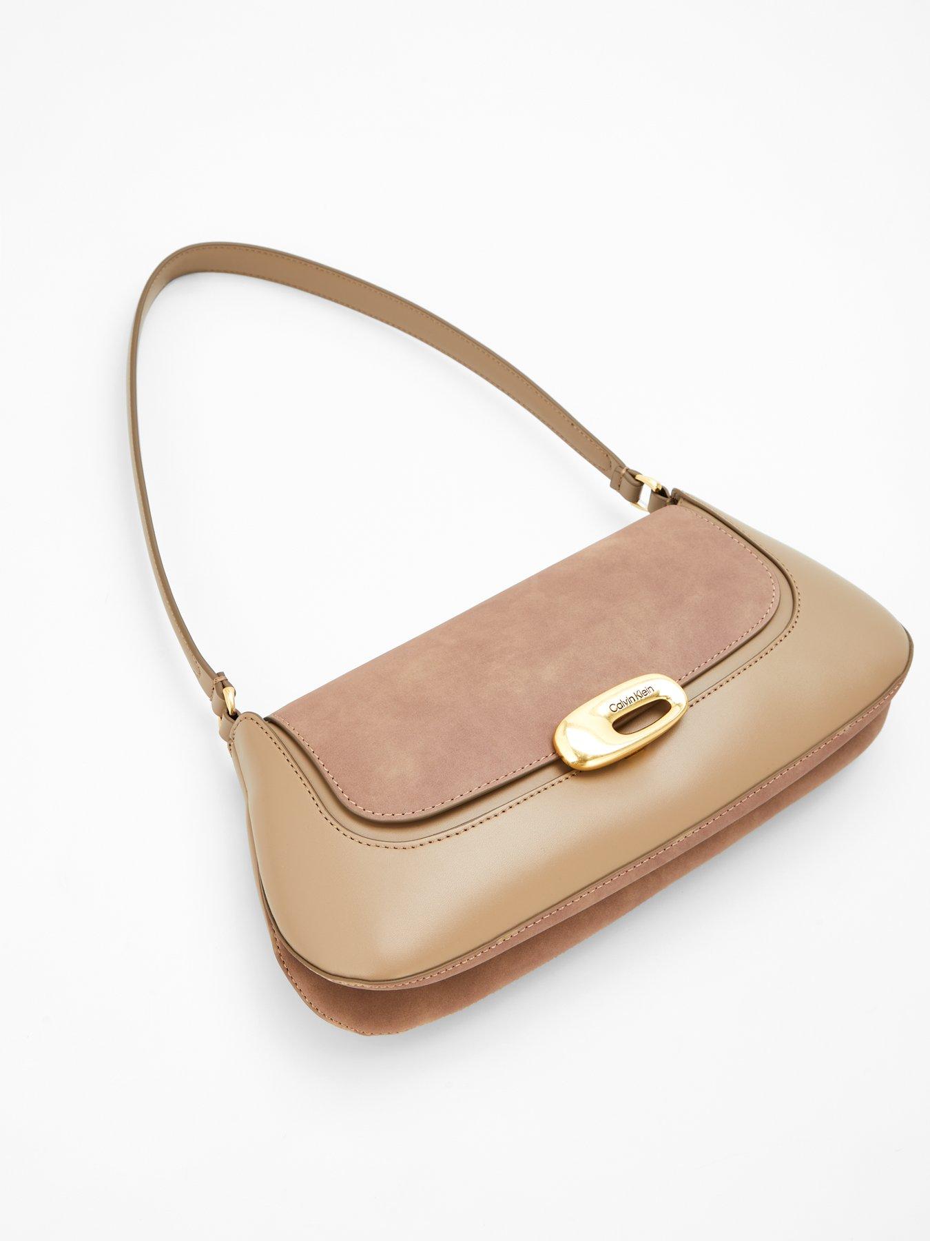 Image 3 of 7 of Calvin Klein Hardware Brushed Shoulder Bag - Desert Taupe