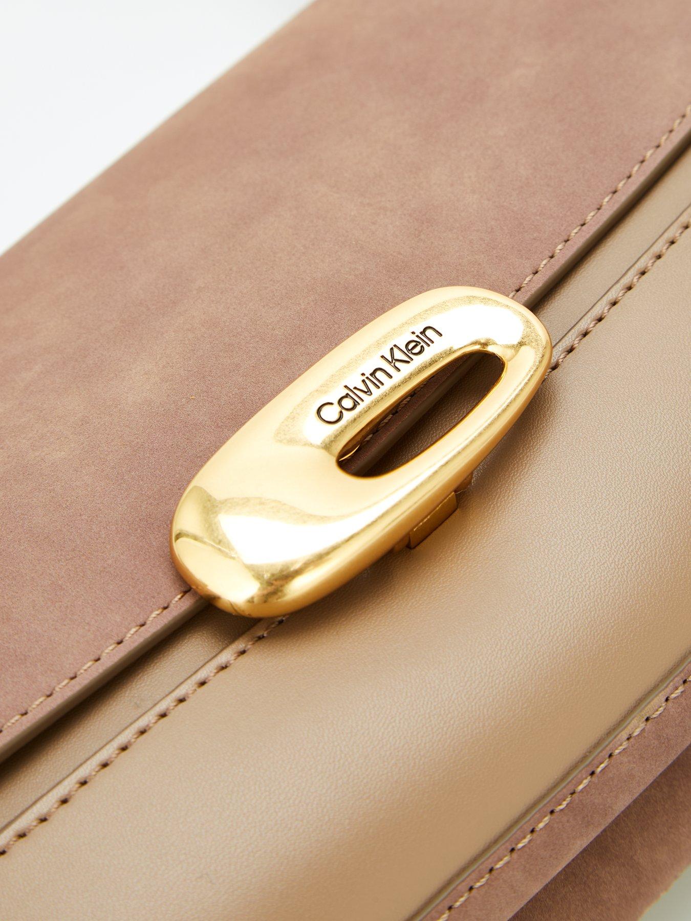 Image 4 of 7 of Calvin Klein Hardware Brushed Shoulder Bag - Desert Taupe