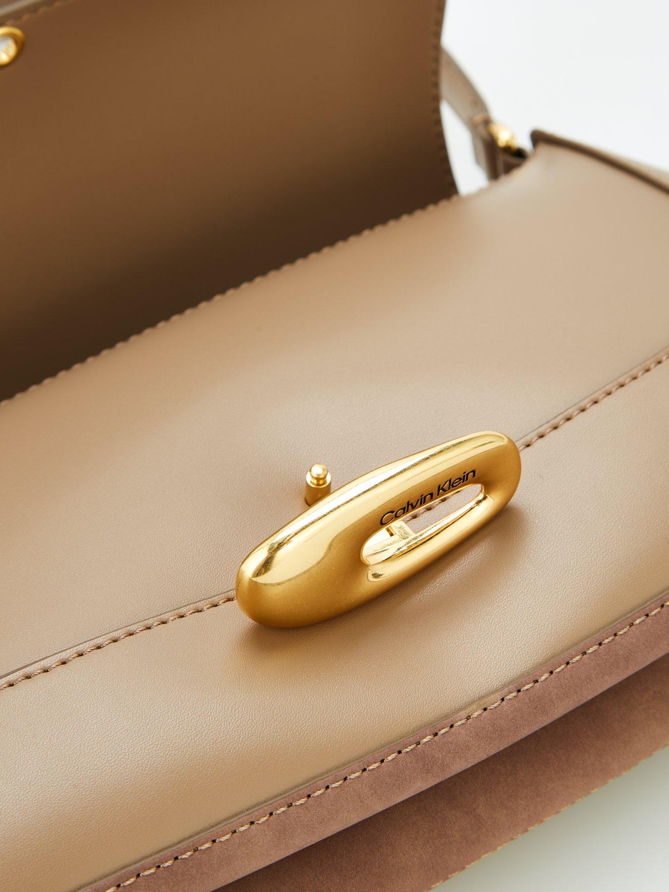 Image 6 of 7 of Calvin Klein Hardware Brushed Shoulder Bag - Desert Taupe