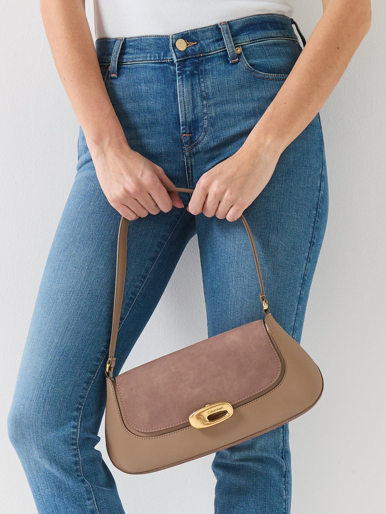 Image 7 of 7 of Calvin Klein Hardware Brushed Shoulder Bag - Desert Taupe