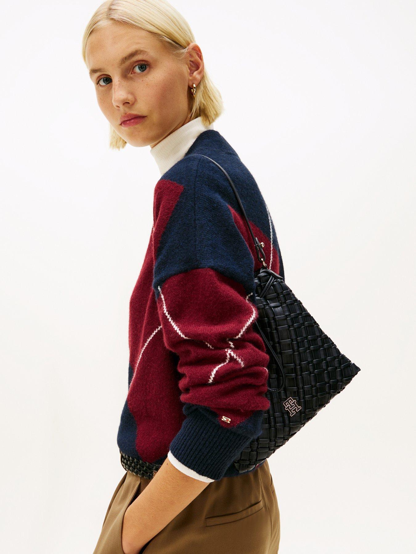 Tommy Hilfiger Braided Hobo Bag - Black