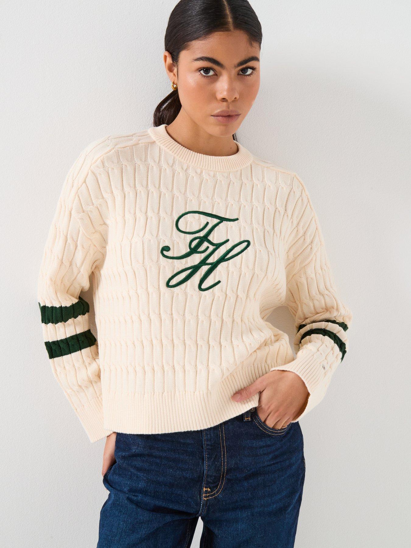 Tommy Hilfiger: Textured Crew Neck Jumper - Cream
