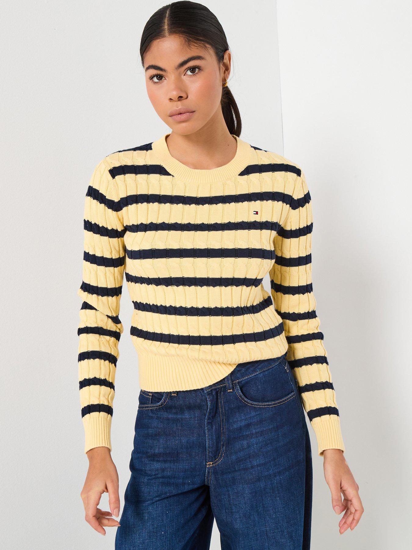 Tommy Hilfiger Cable Knit Long Sleeve Sweater, Multi, Size Xl, Women